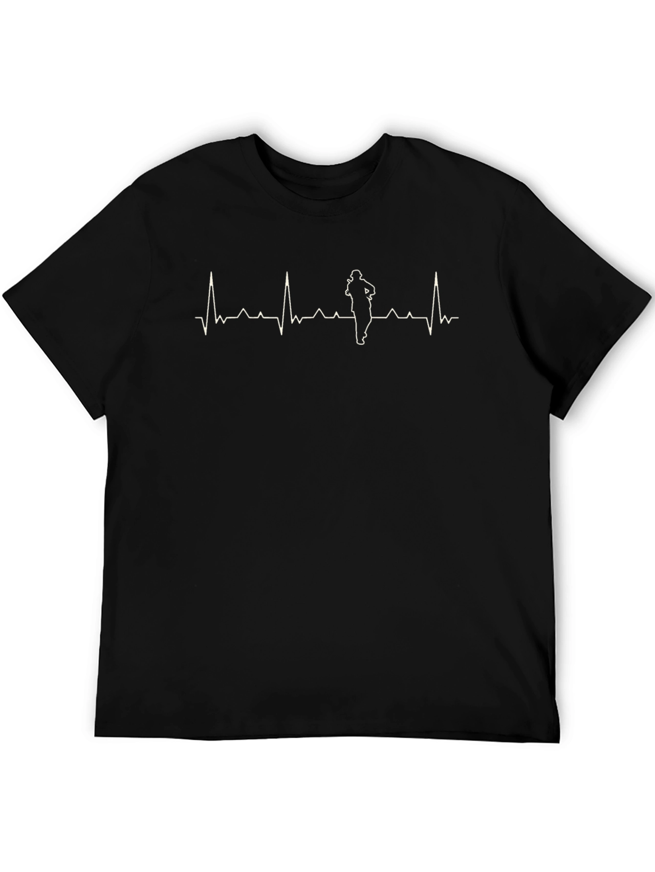 Running Heartbeat Graphic T-Shirt - Black