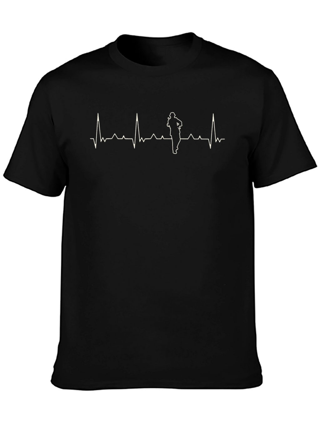 Running Heartbeat Graphic T-Shirt - Black
