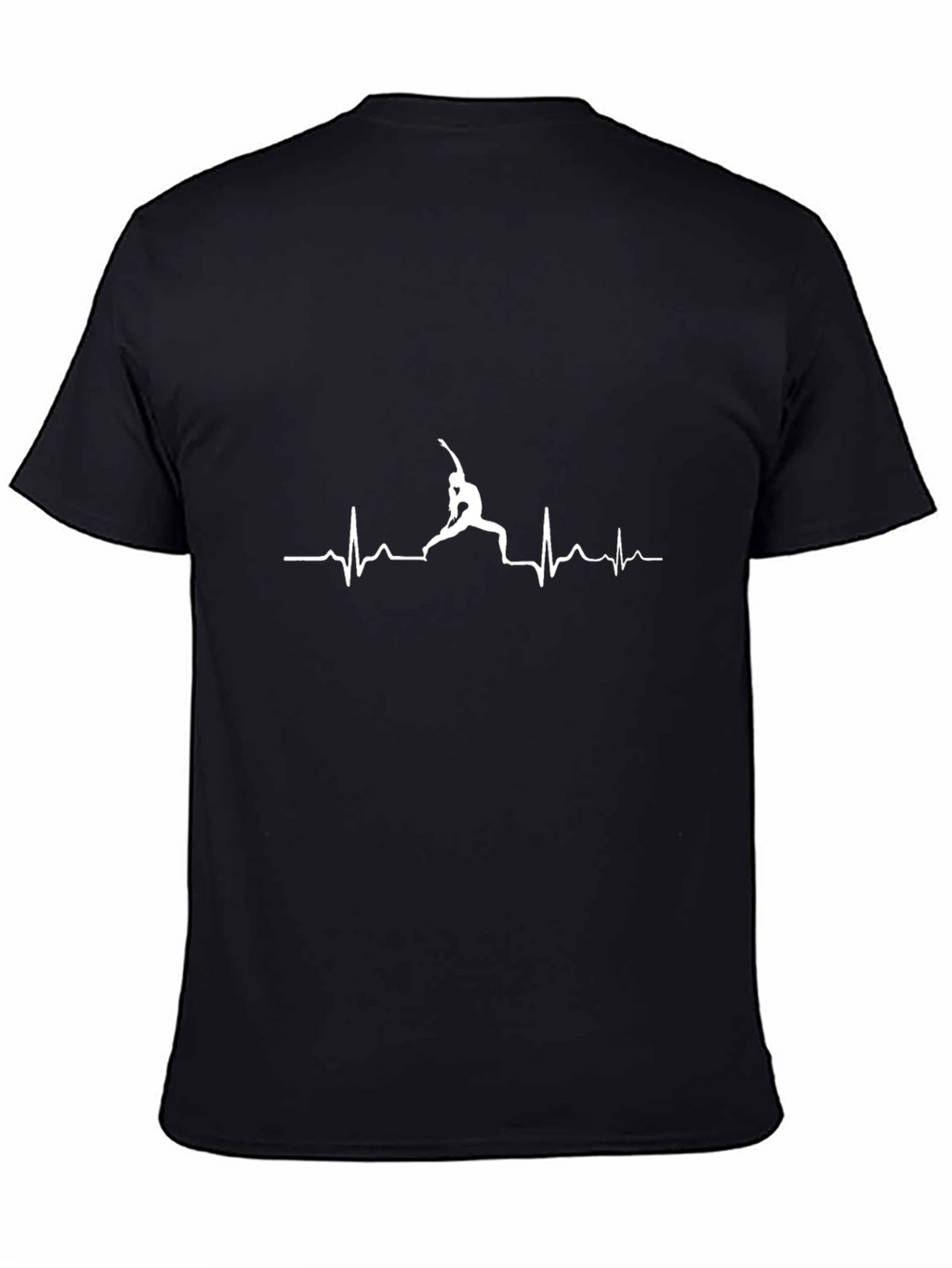 Yoga Heartbeat T-Shirt - Black Cotton