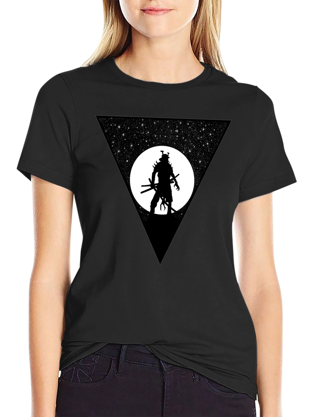 Samurai Warrior Stargazing Graphic T-Shirt