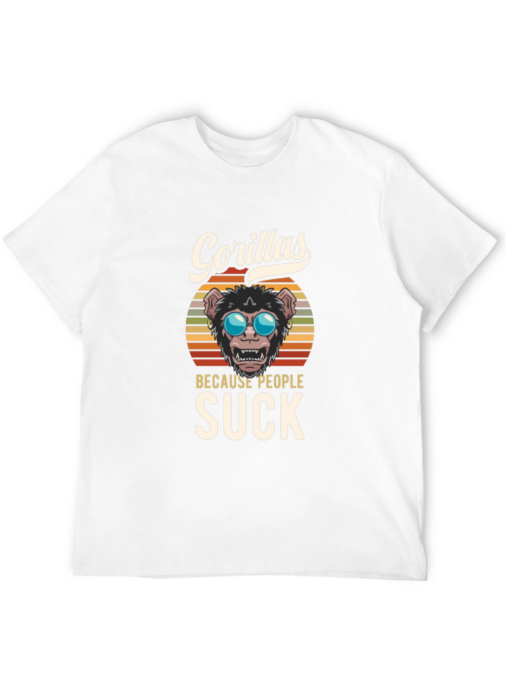 Gorillas Because People Suck Graphic T-Shirt