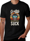 Gorillas Because People Suck Graphic T-Shirt