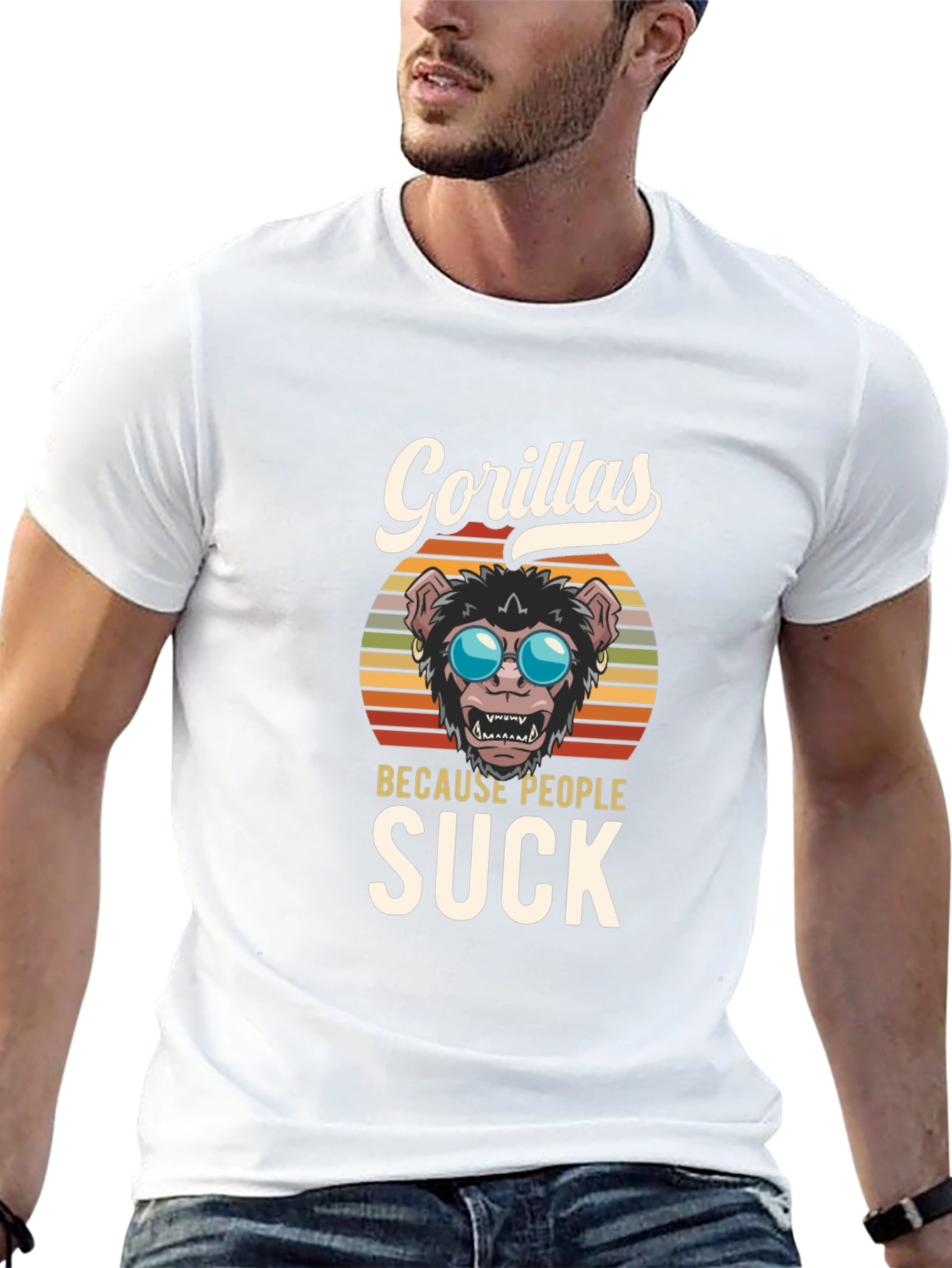 Gorillas Because People Suck Graphic T-Shirt