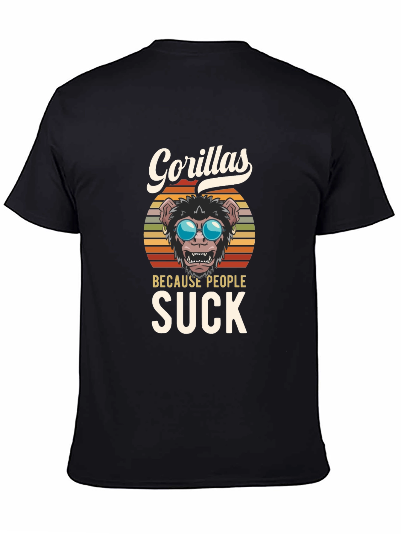 Gorillas Because People Suck Graphic T-Shirt