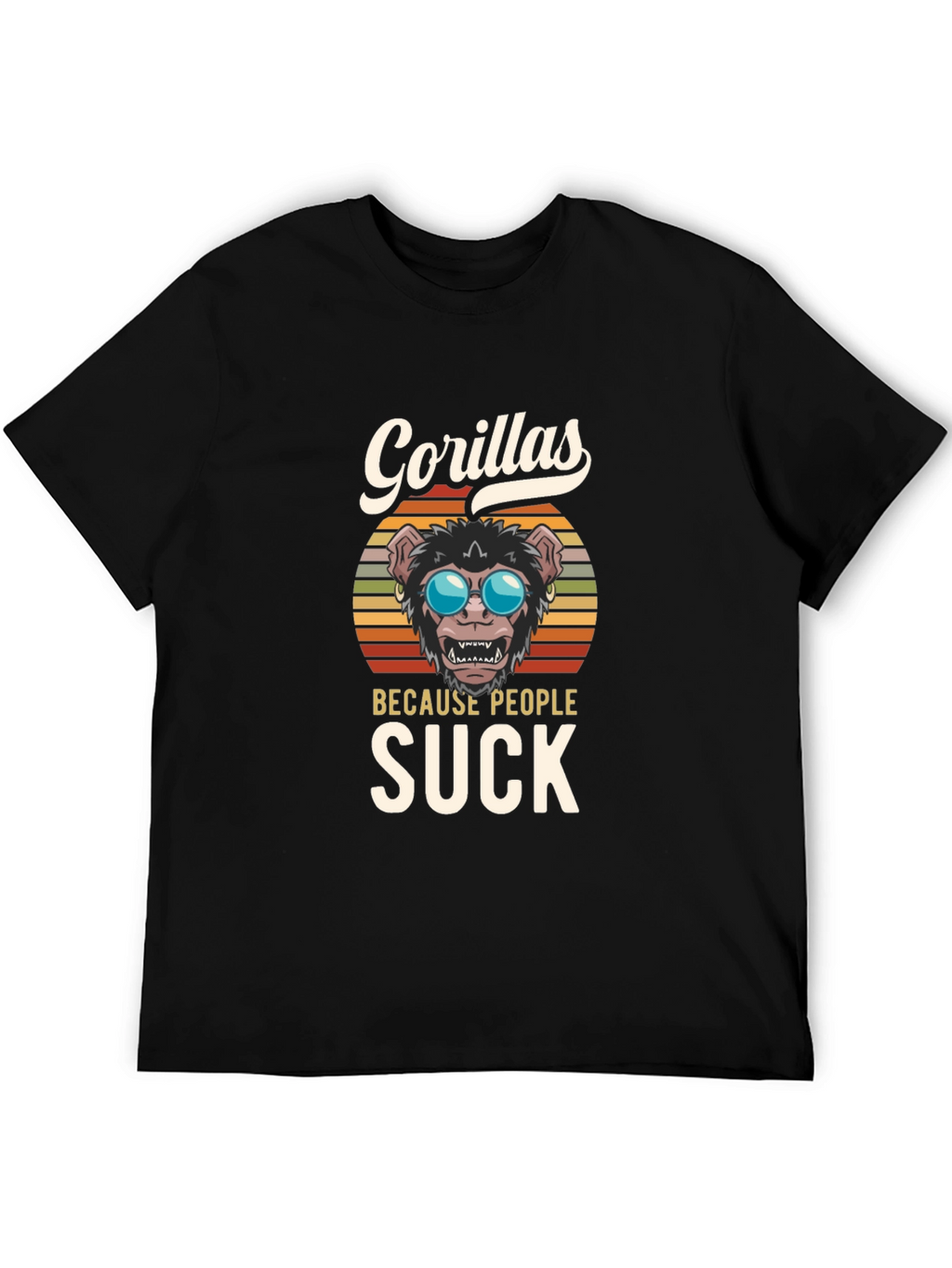 Gorillas Because People Suck Graphic T-Shirt