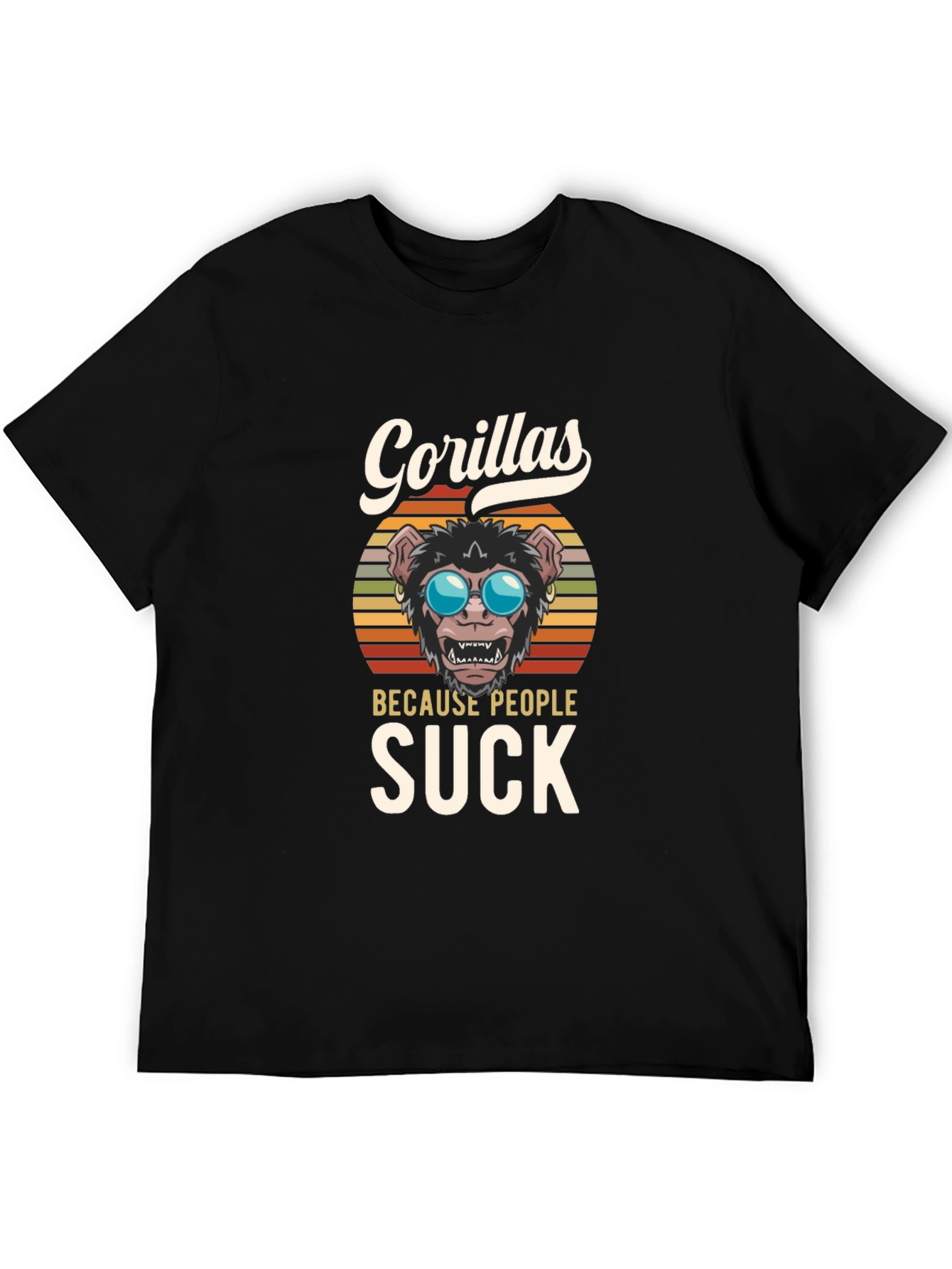 Gorillas Because People Suck Graphic T-Shirt