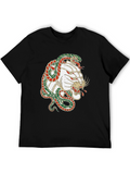 Black Snake & White Tiger Graphic T-Shirt