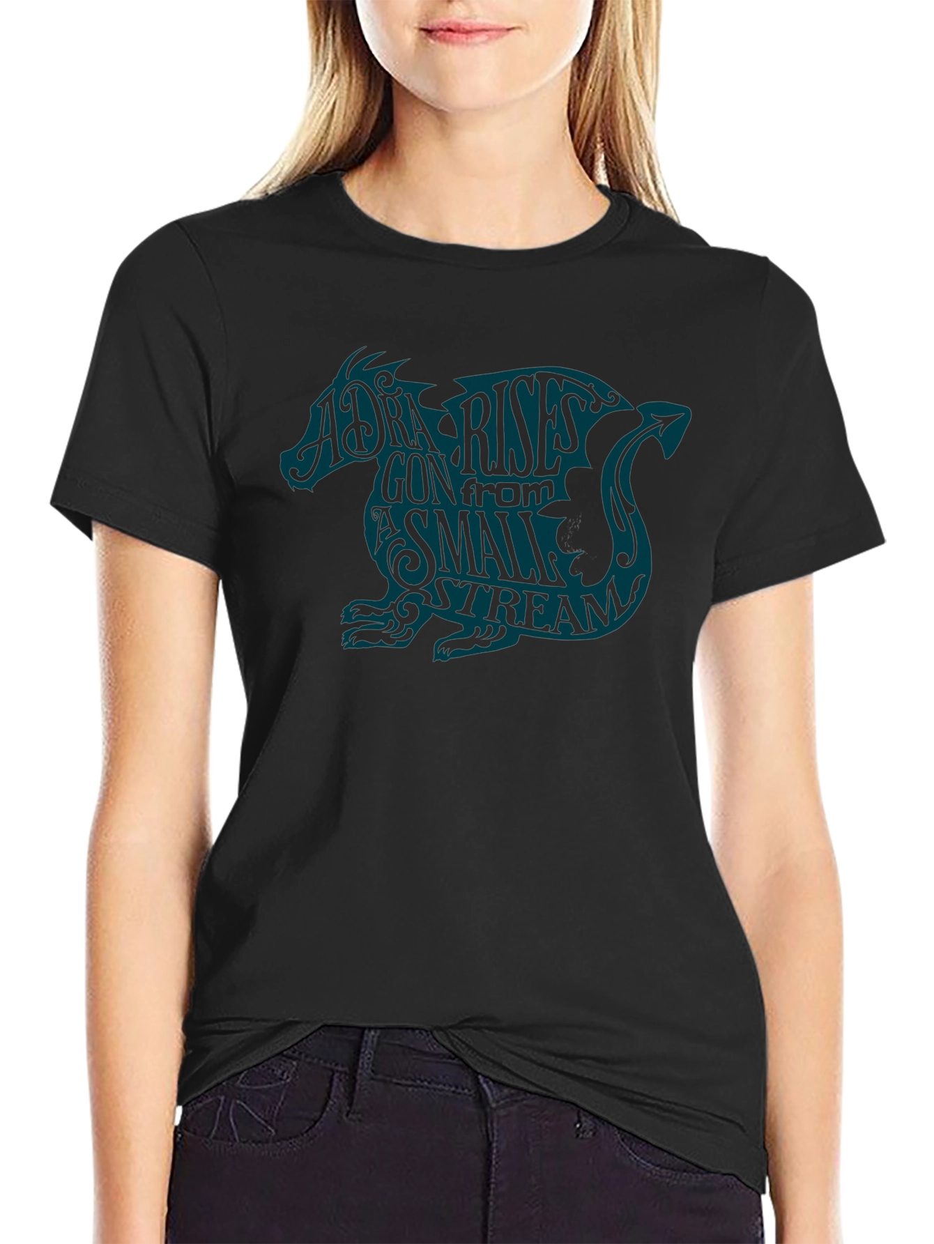 Dragon Rises Graphic T-Shirt - Black Crew Neck Tee
