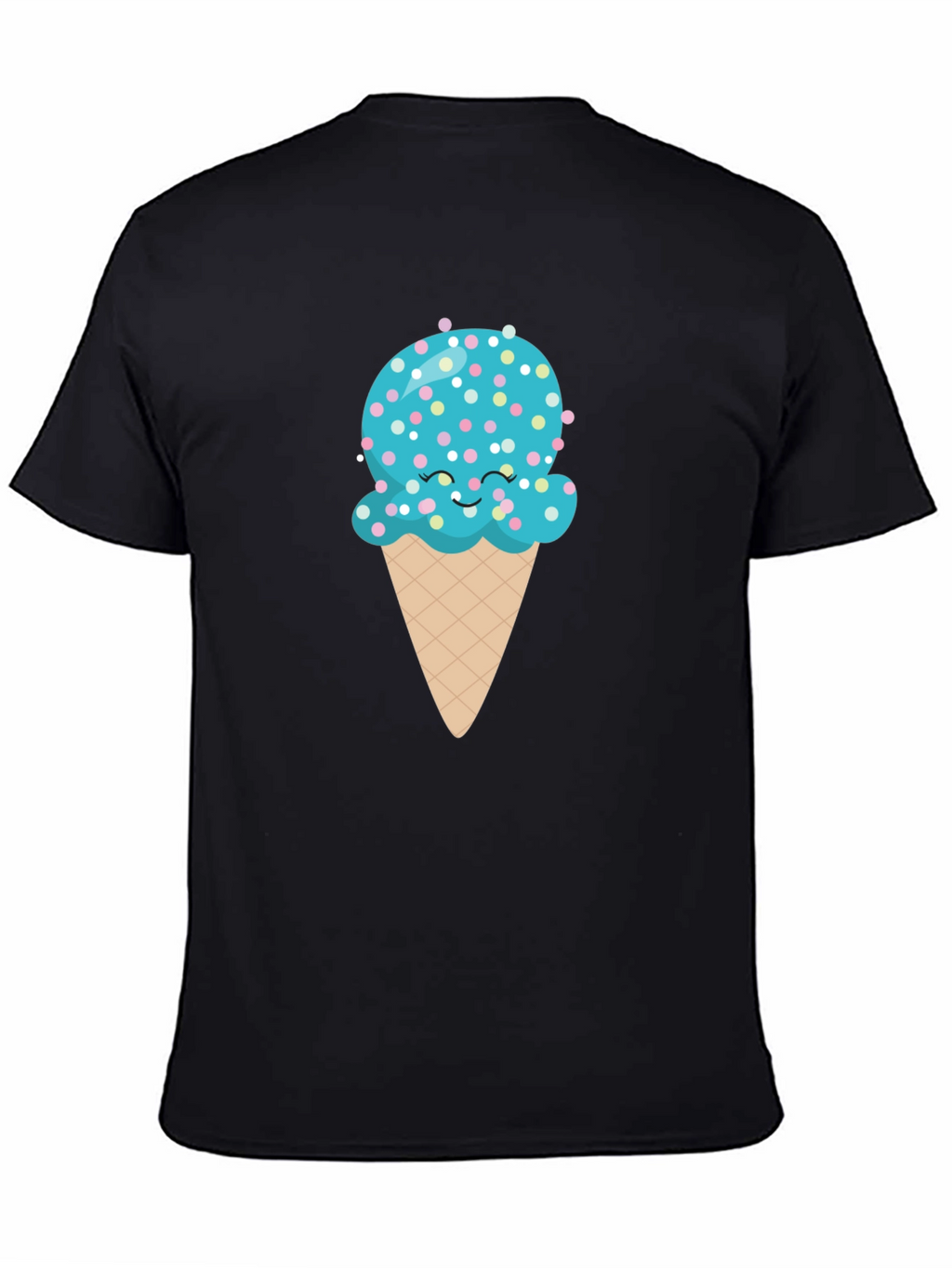 Cute Ice Cream Cone Graphic Tee - Black T-Shirt