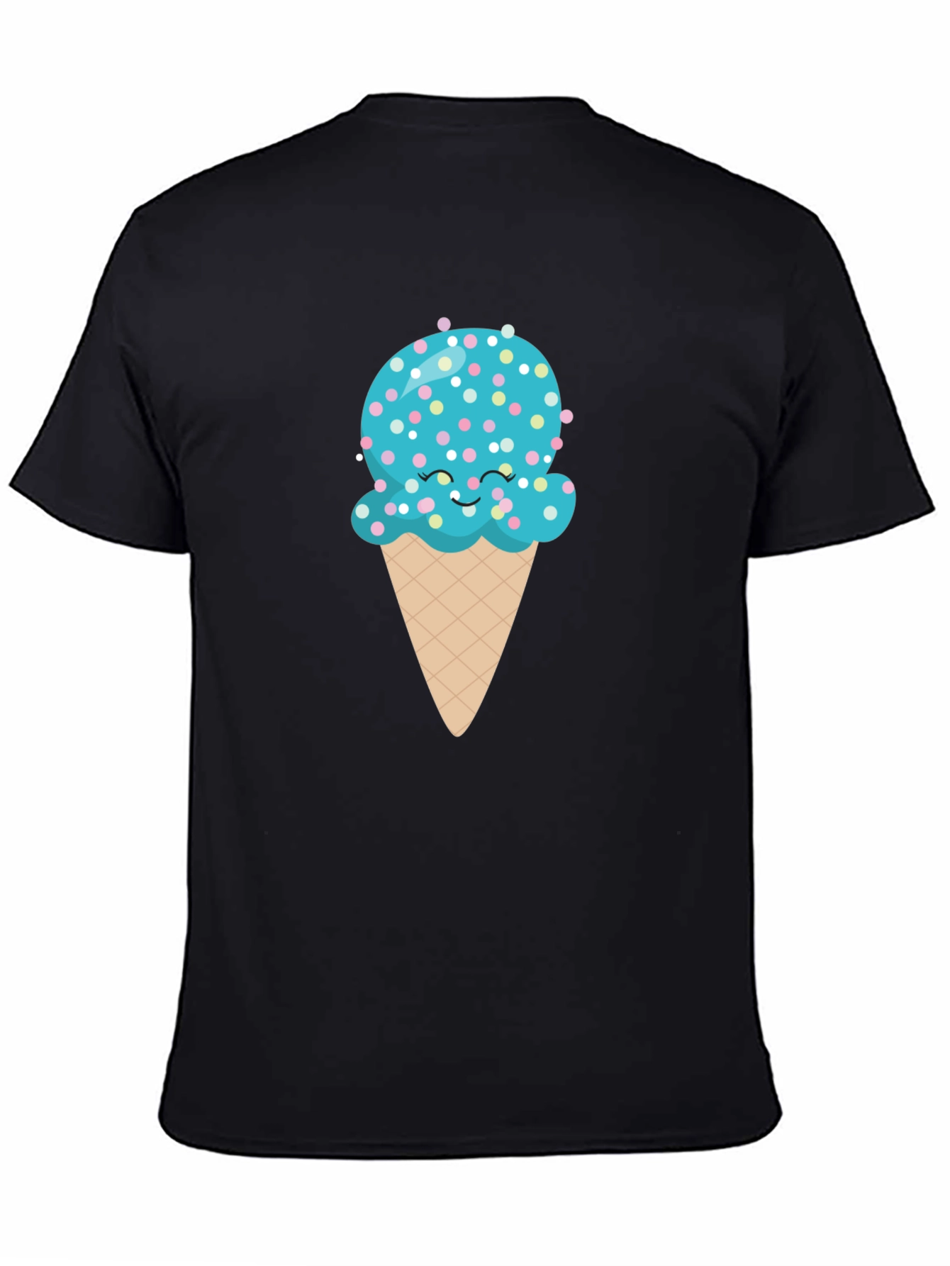 Cute Ice Cream Cone Graphic Tee - Black T-Shirt