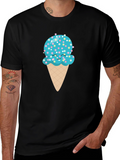 Cute Ice Cream Cone Graphic Tee - Black T-Shirt