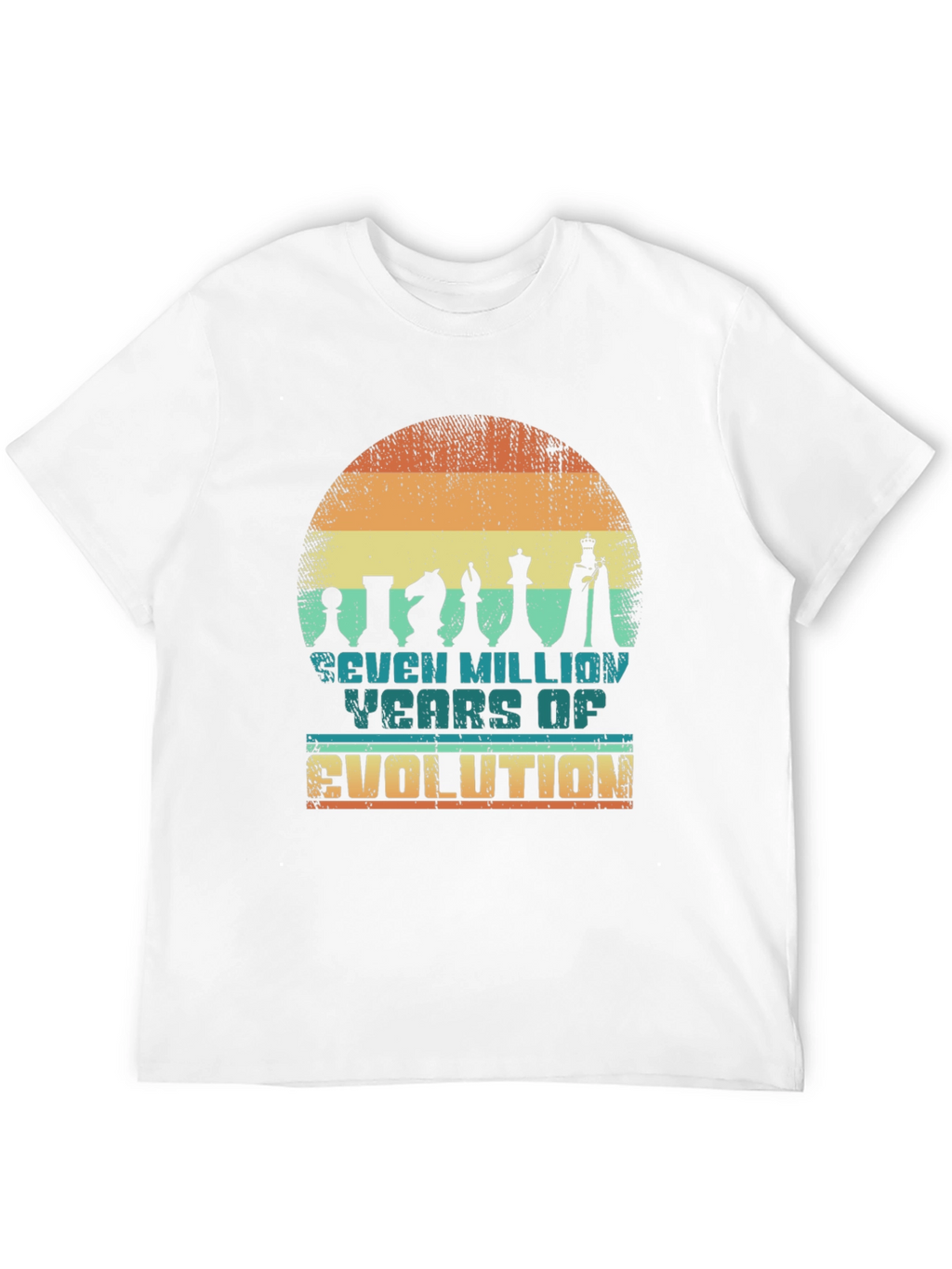Chess Evolution T-Shirt: Seven Million Years Design