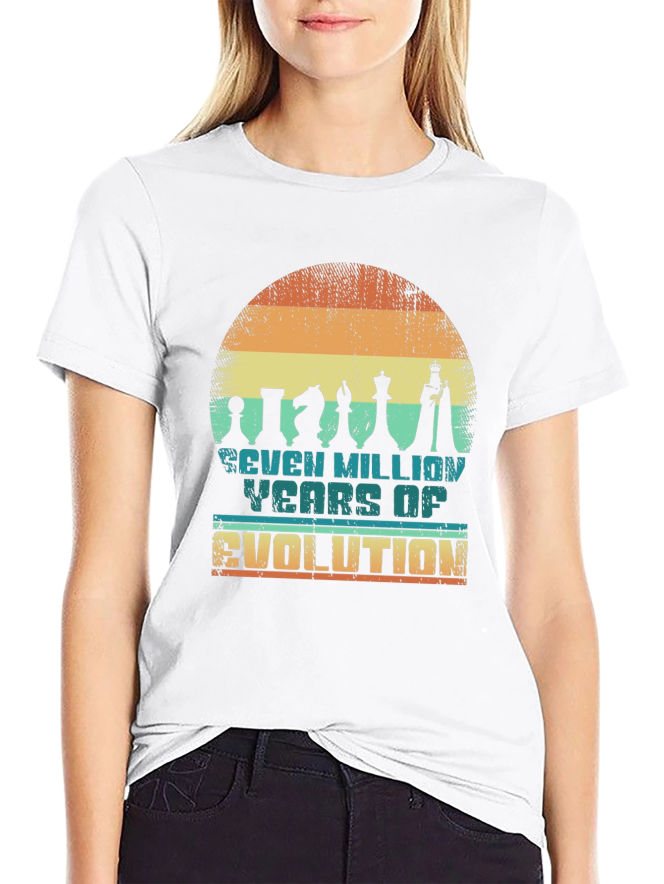 Chess Evolution T-Shirt: Seven Million Years Design