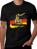 Snowboarder Germany Flag Black Graphic Tee