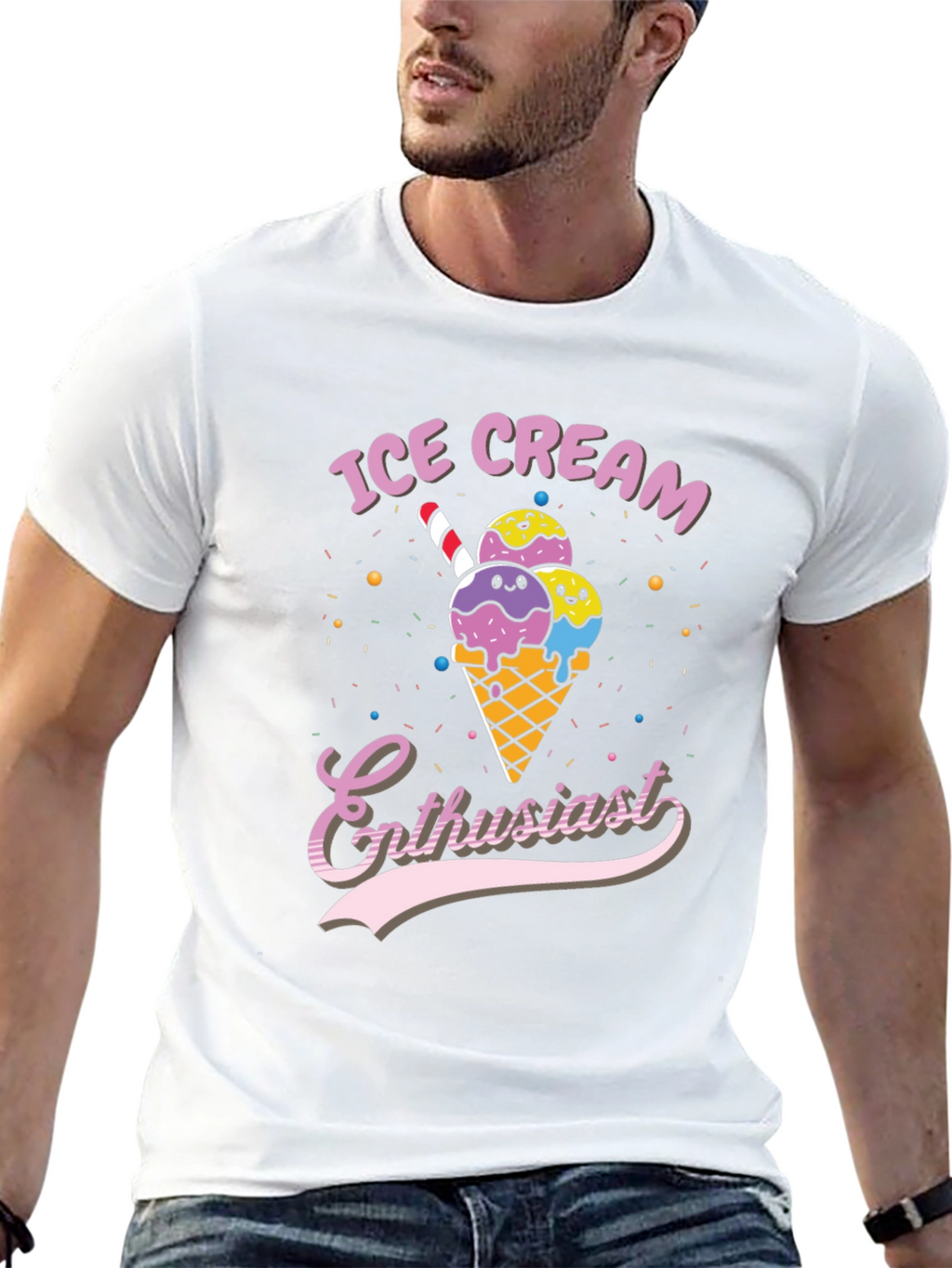 Ice Cream Enthusiast Graphic T-Shirt
