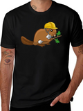 Construction Beaver Graphic T-Shirt