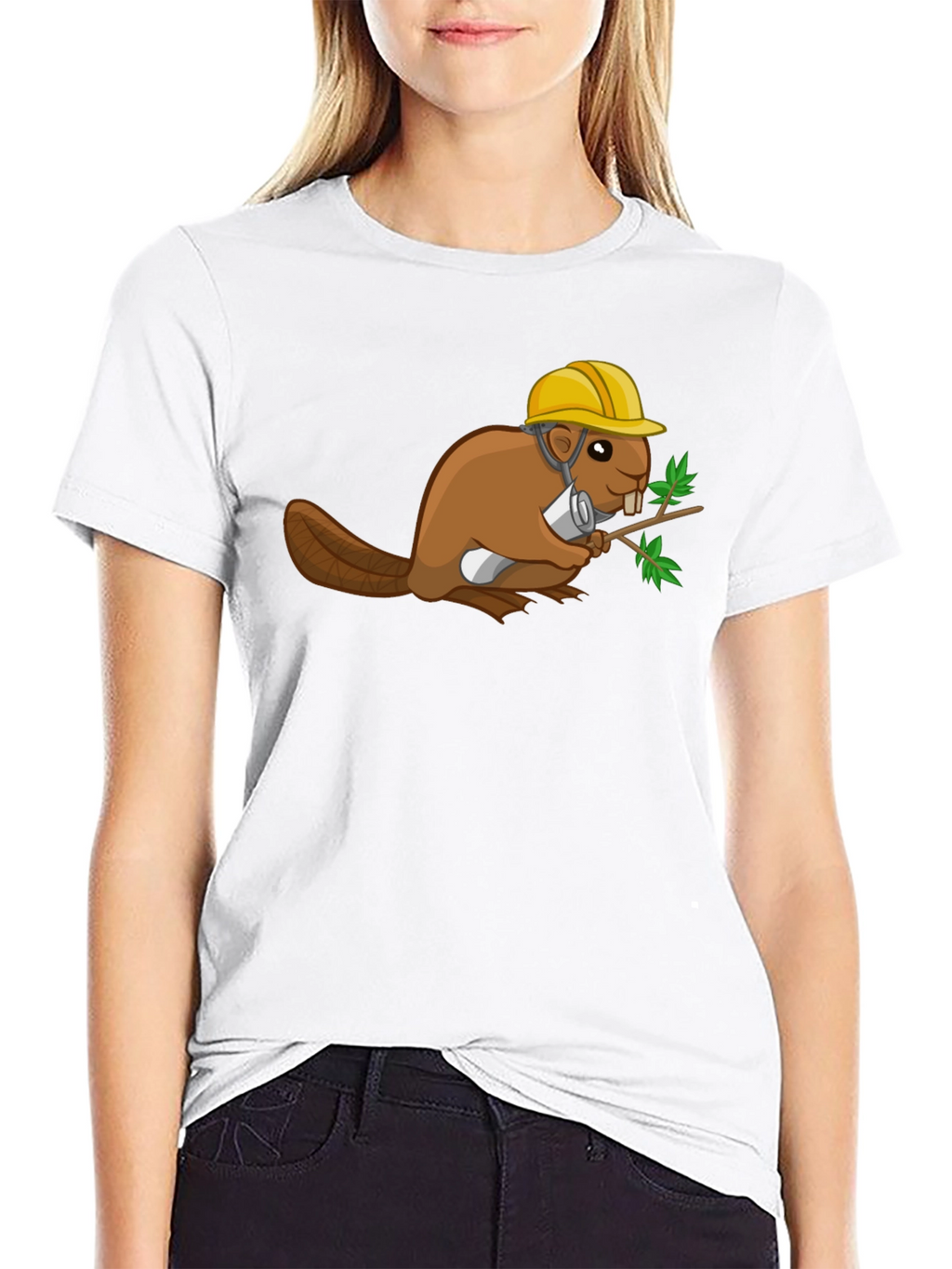 Construction Beaver Graphic T-Shirt