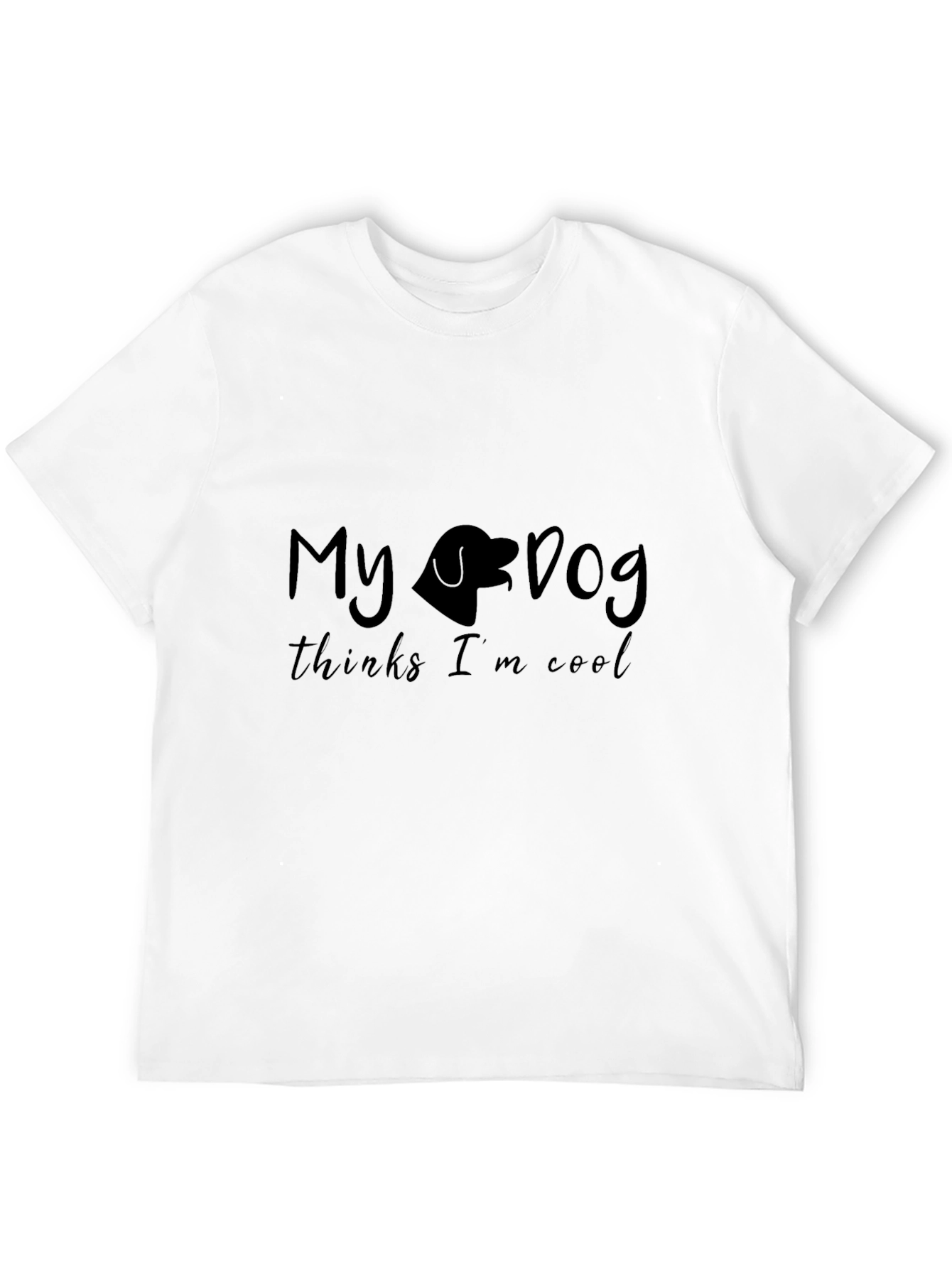 My Dog Thinks Im Cool Black Graphic Tee