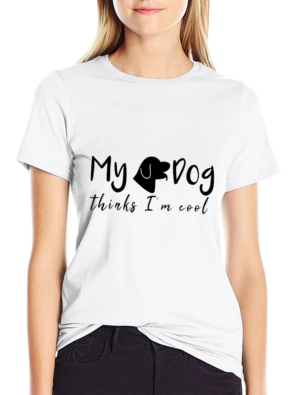 My Dog Thinks Im Cool Black Graphic Tee