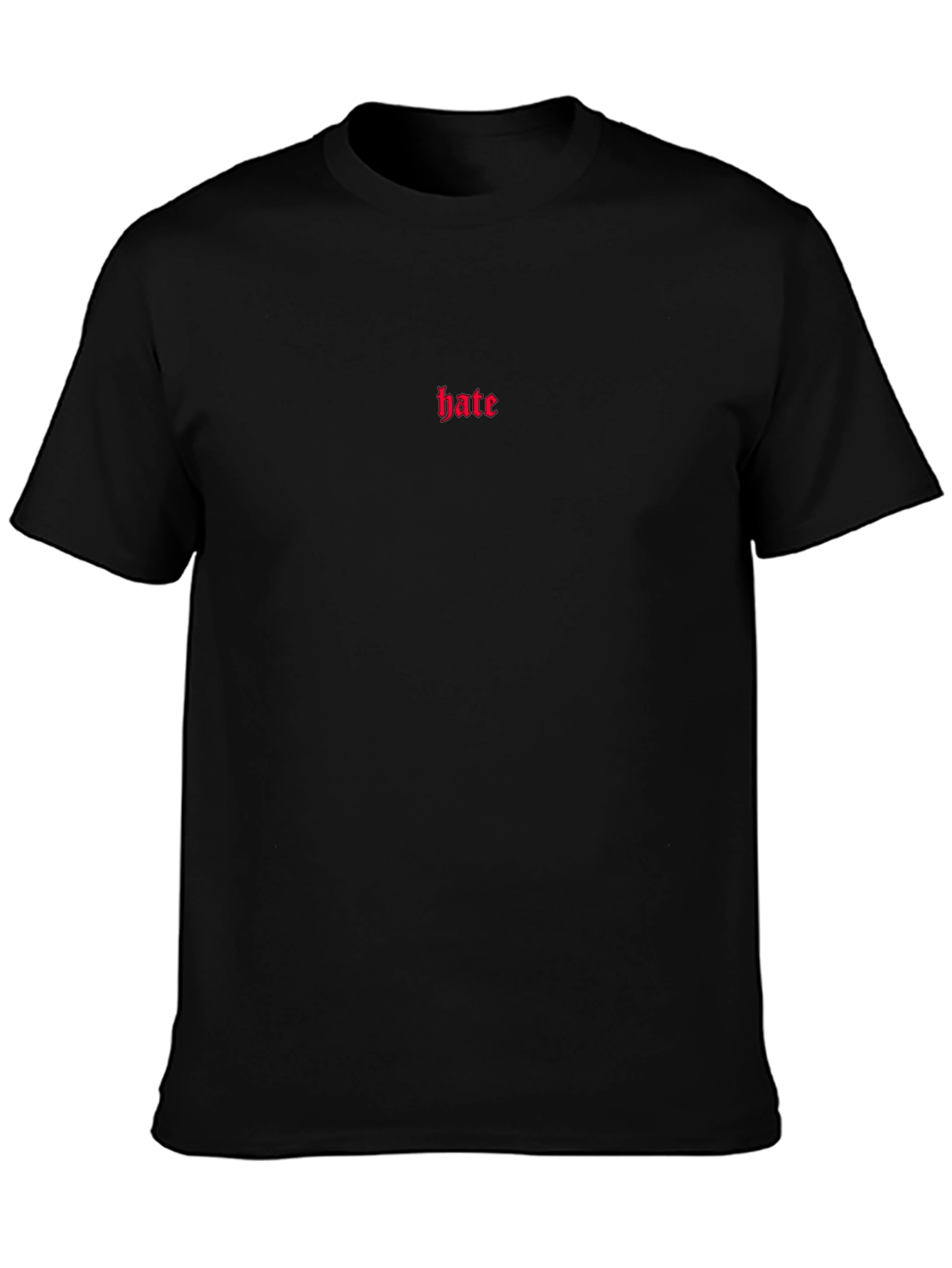 Hate Embroidered Black T-Shirt