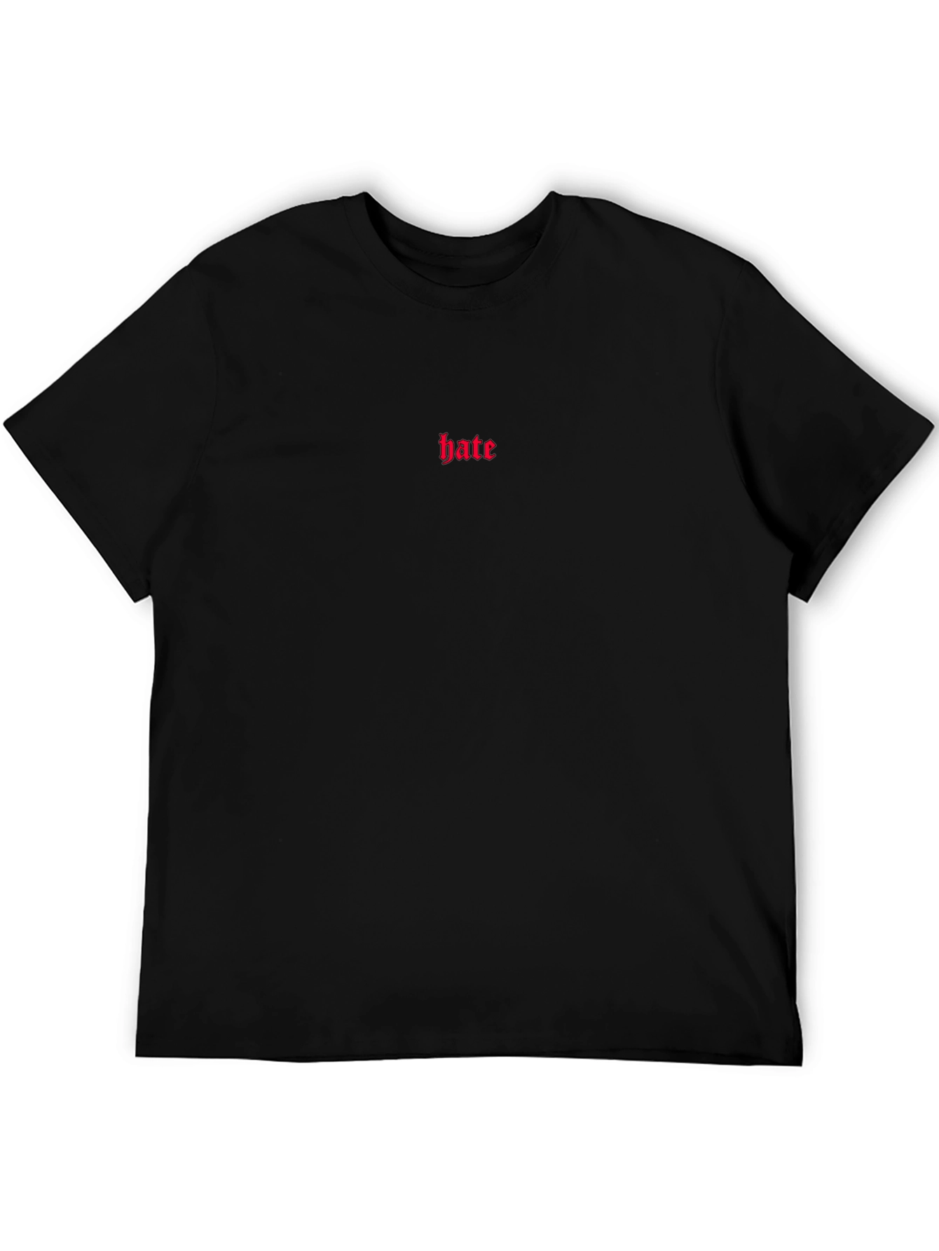 Hate Embroidered Black T-Shirt