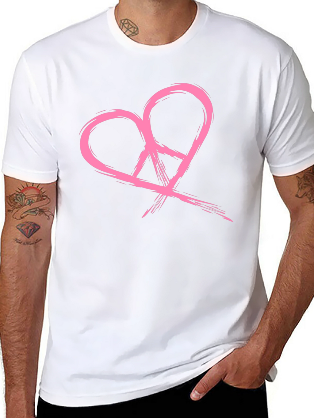 Heart Peace Symbol Graphic Tee