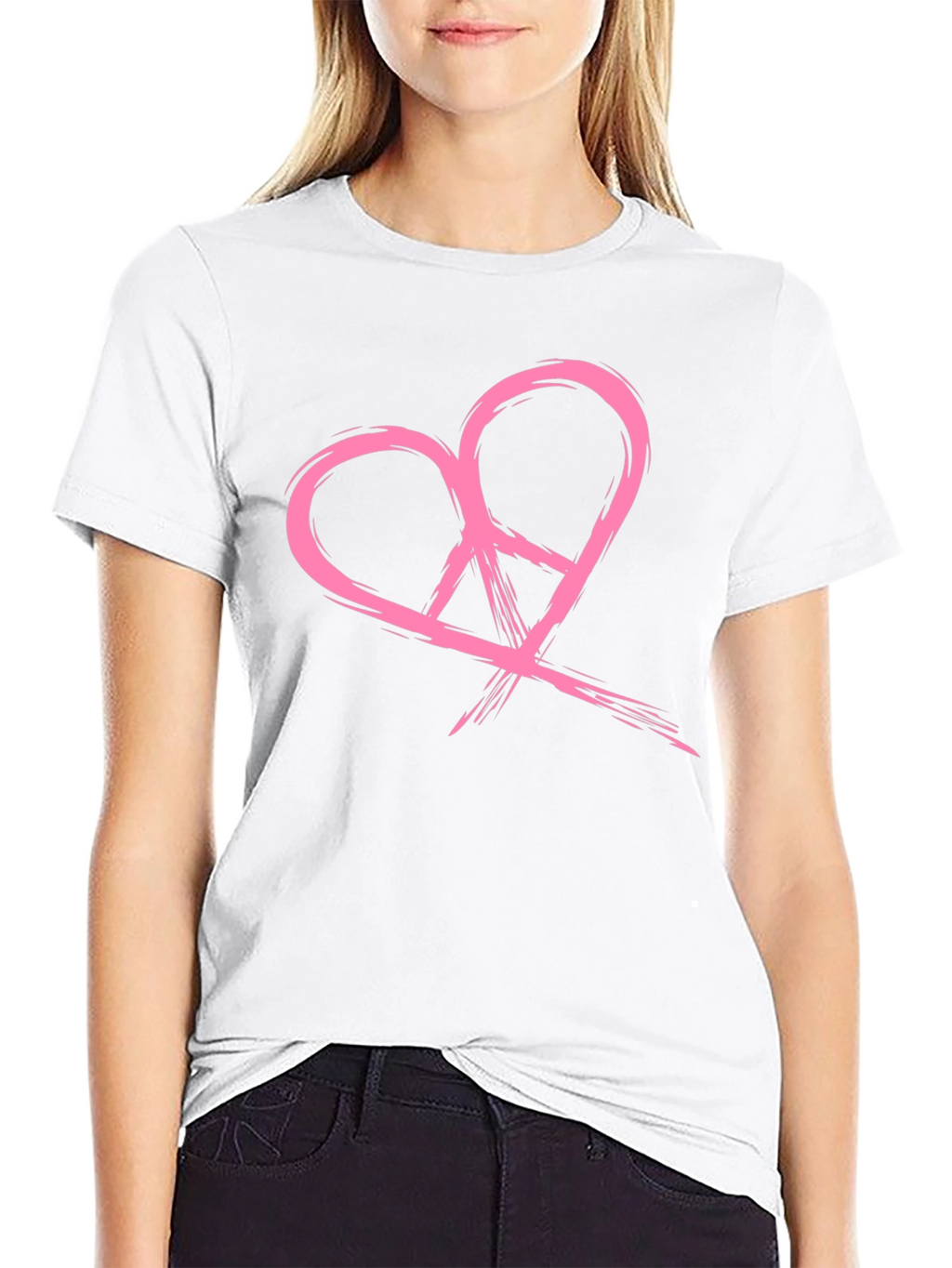 Heart Peace Symbol Graphic Tee