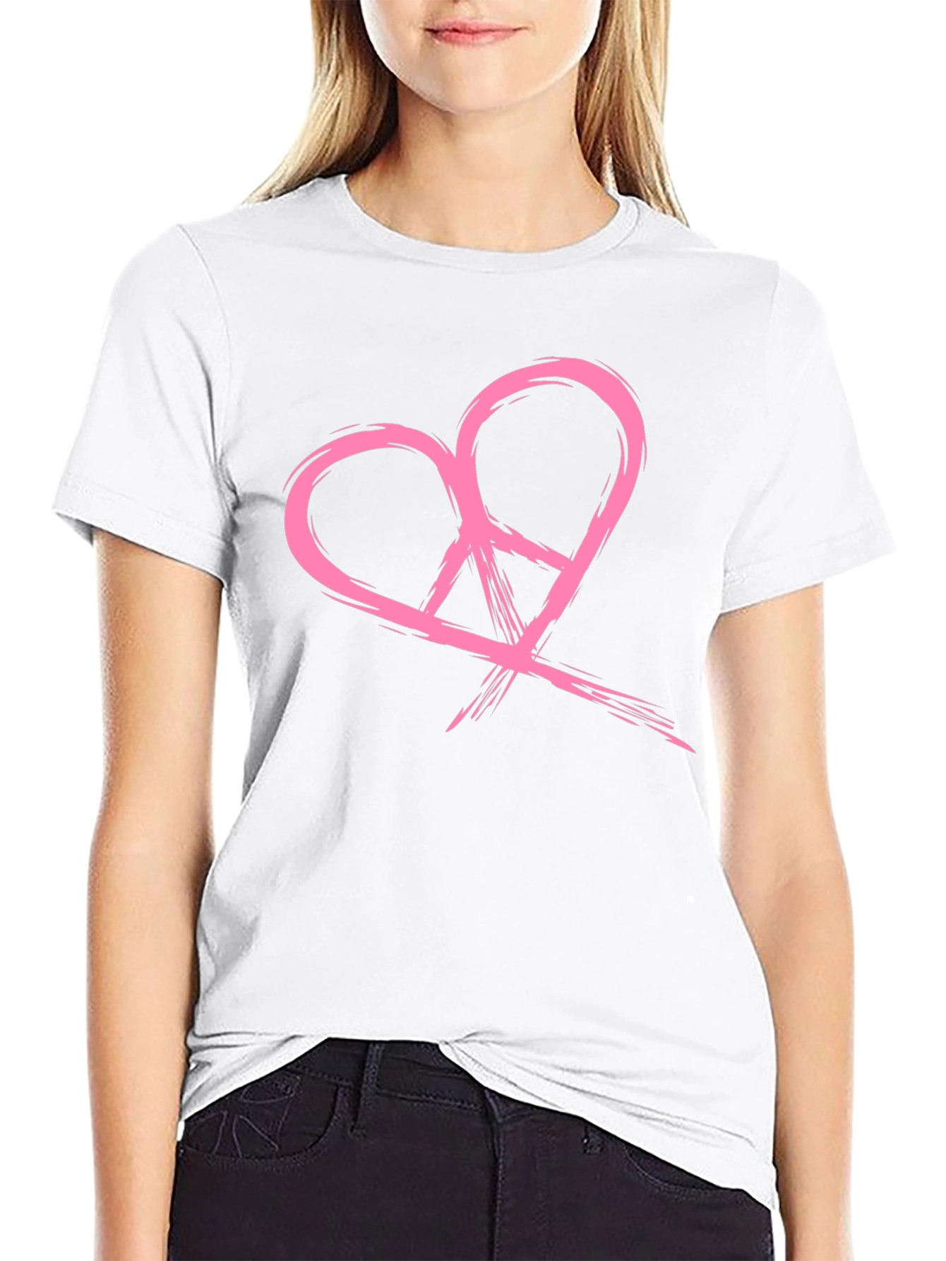 Heart Peace Symbol Graphic Tee