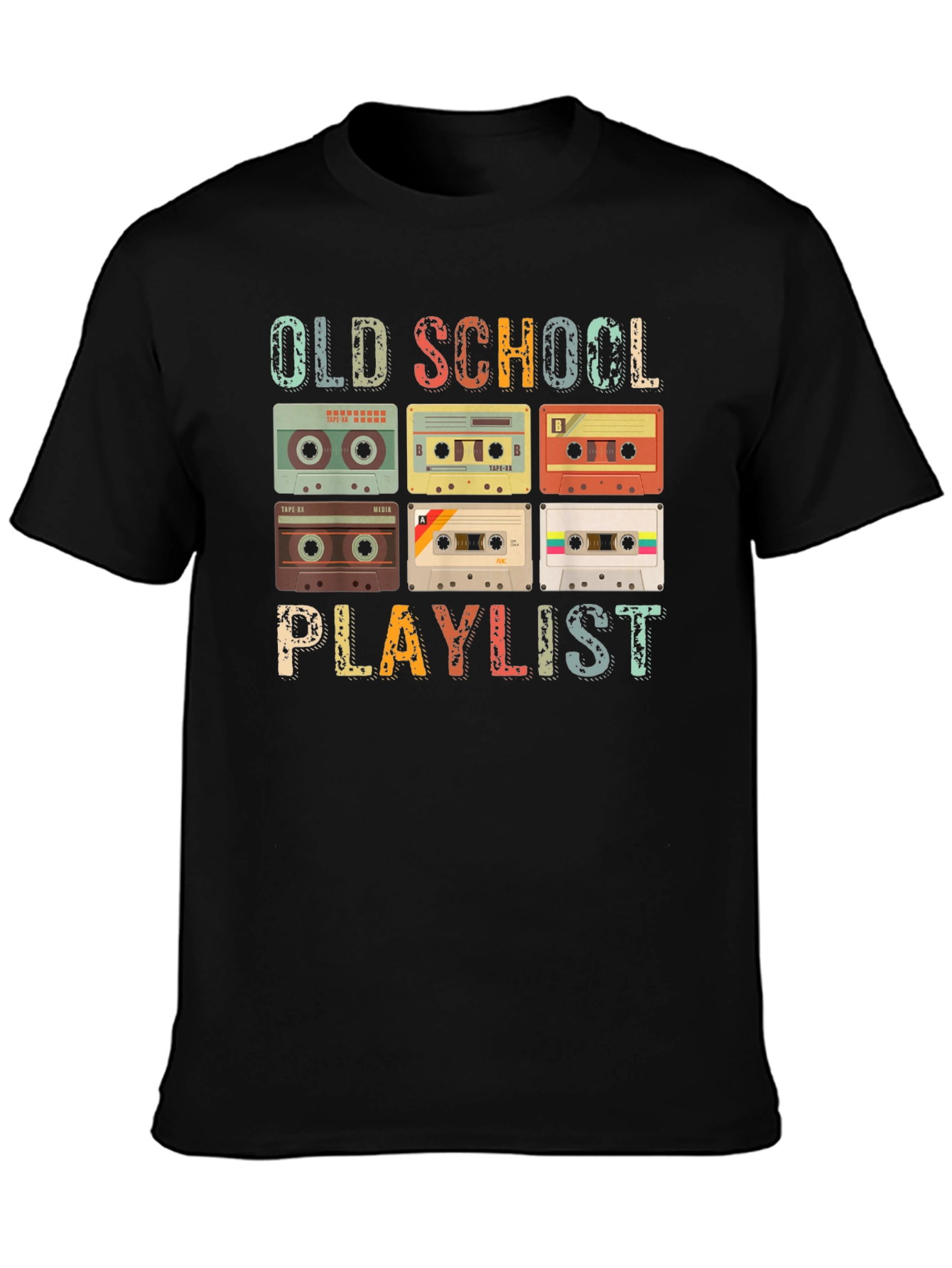 Old School Playlist Cassette Tape Graphic Tee