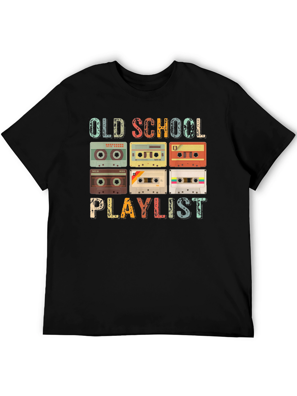 Old School Playlist Cassette Tape Graphic Tee