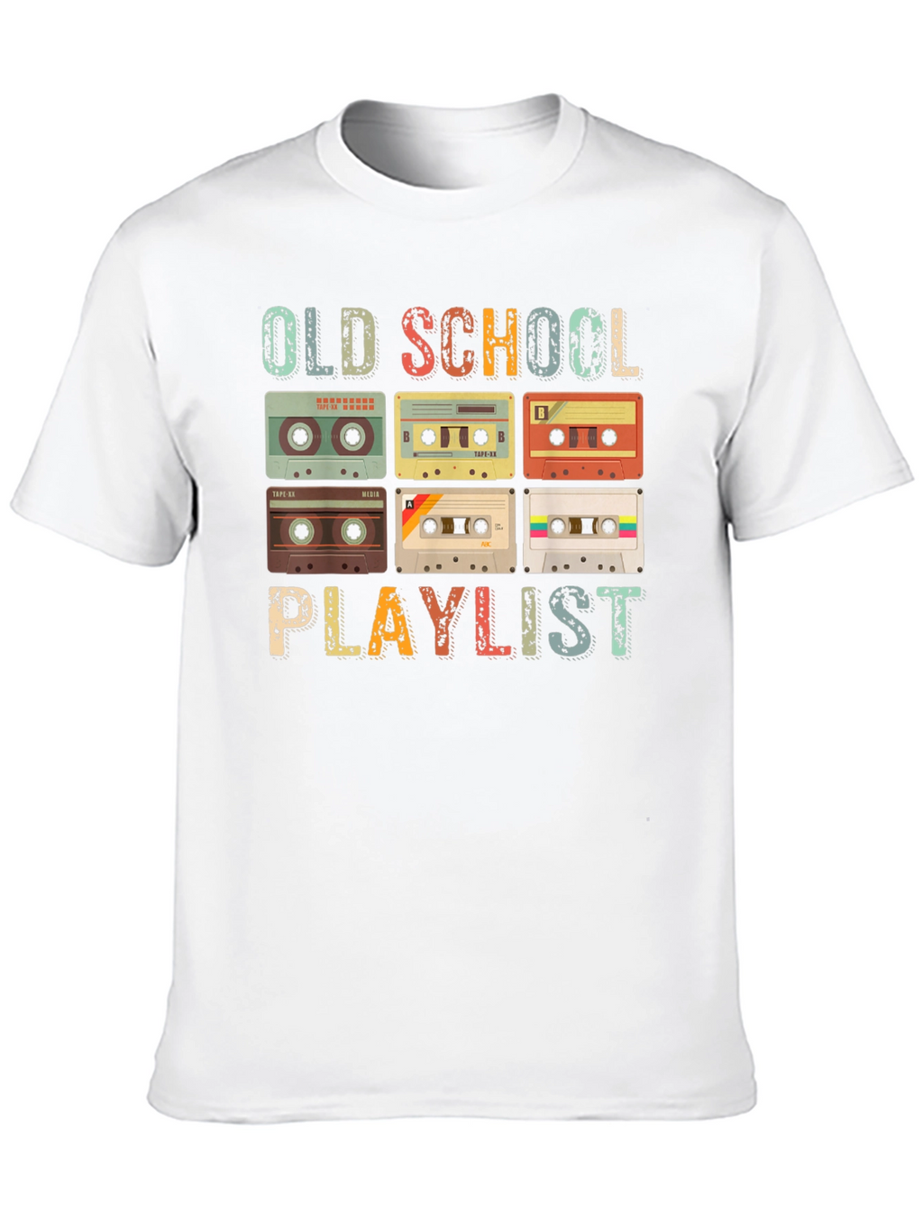 Old School Playlist Cassette Tape Graphic Tee