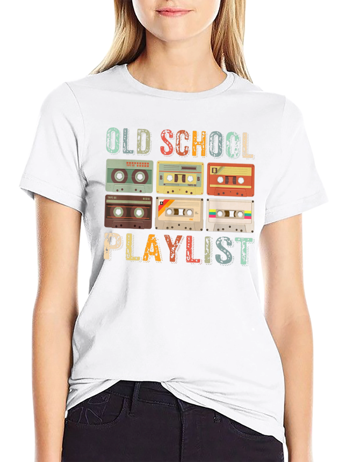 Old School Playlist Cassette Tape Graphic Tee