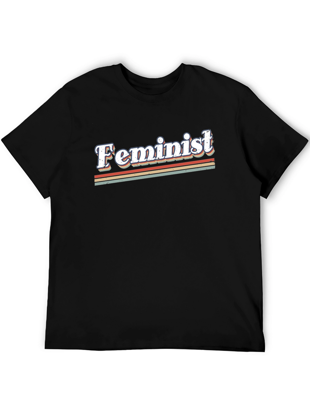 Retro Feminist Graphic Tee - Black