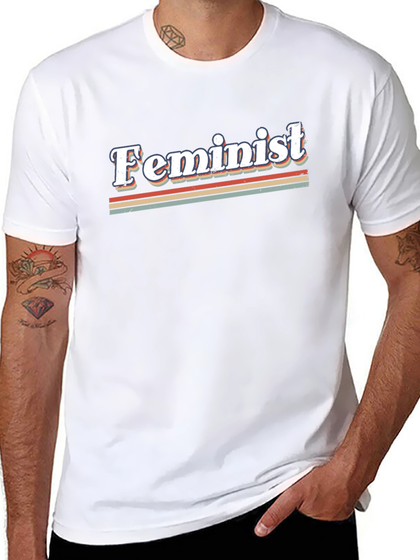 Retro Feminist Graphic Tee - Black