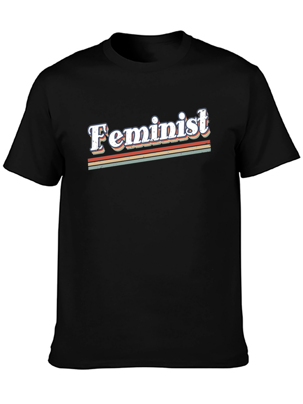 Retro Feminist Graphic Tee - Black