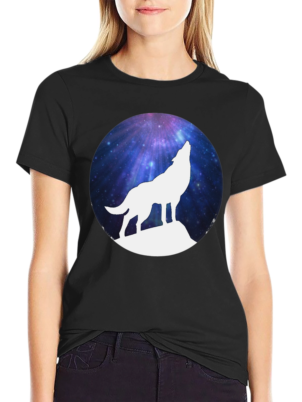 Galaxy Wolf Silhouette T-Shirt