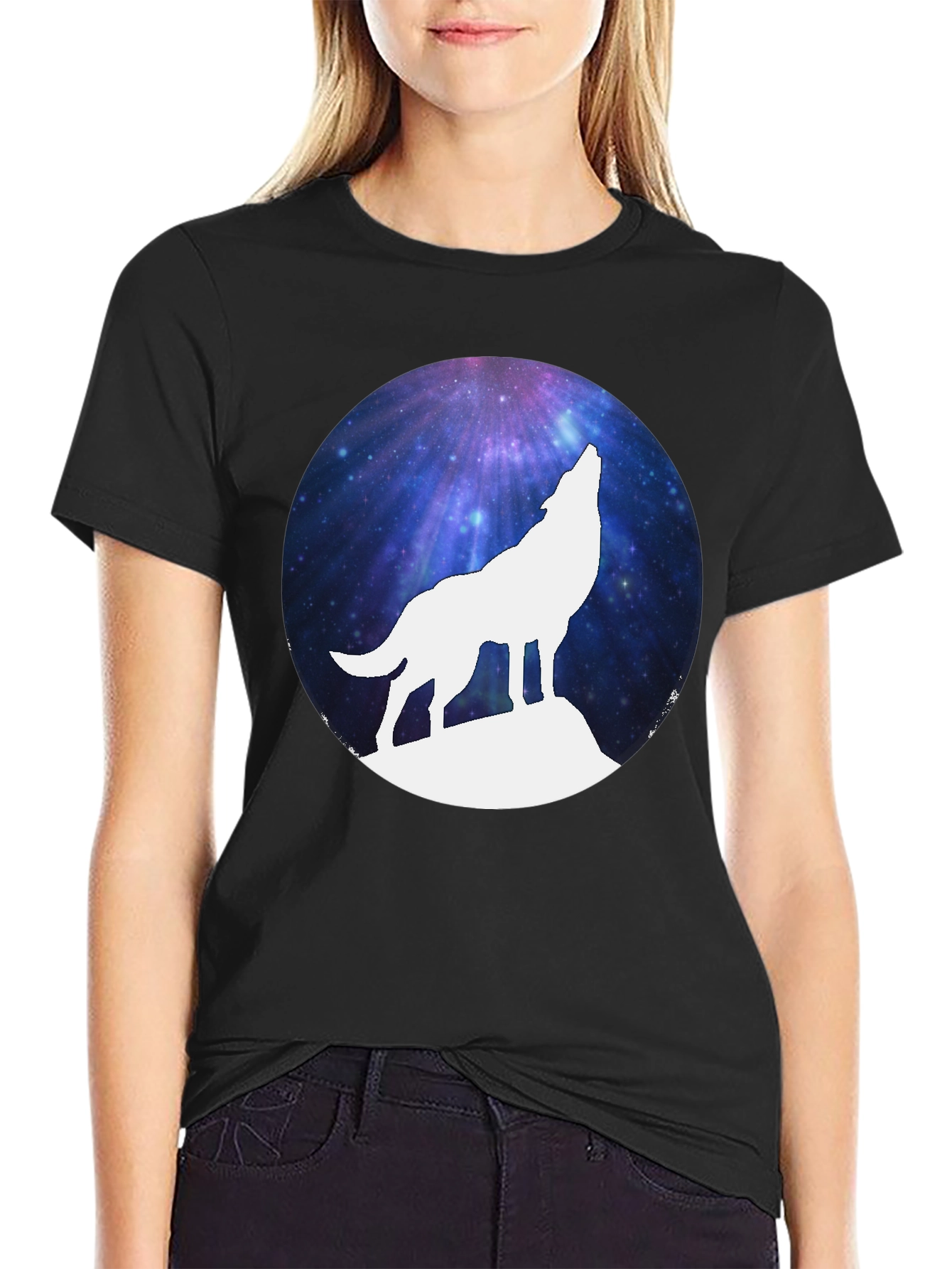 Galaxy Wolf Silhouette T-Shirt