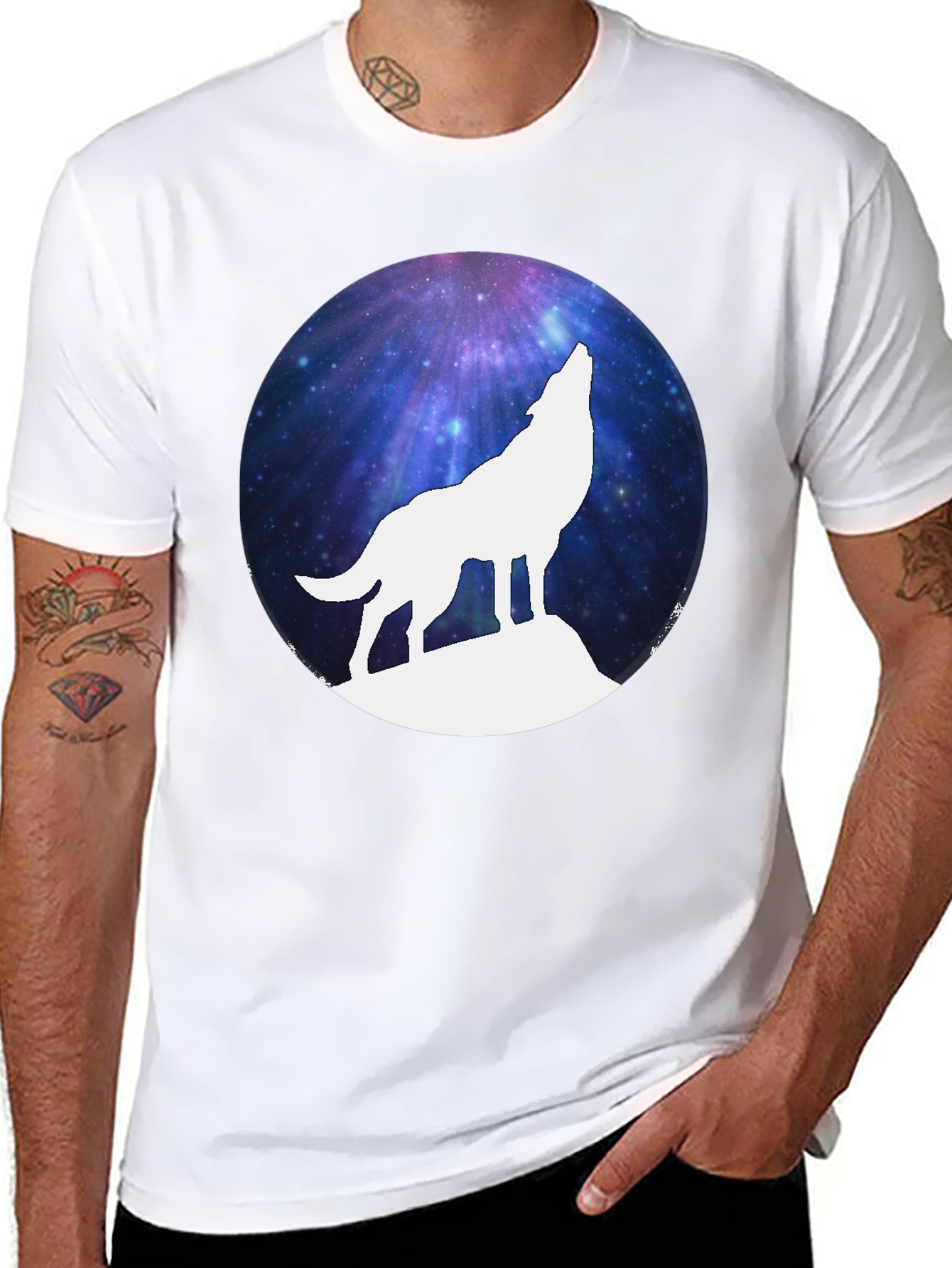 Galaxy Wolf Silhouette T-Shirt