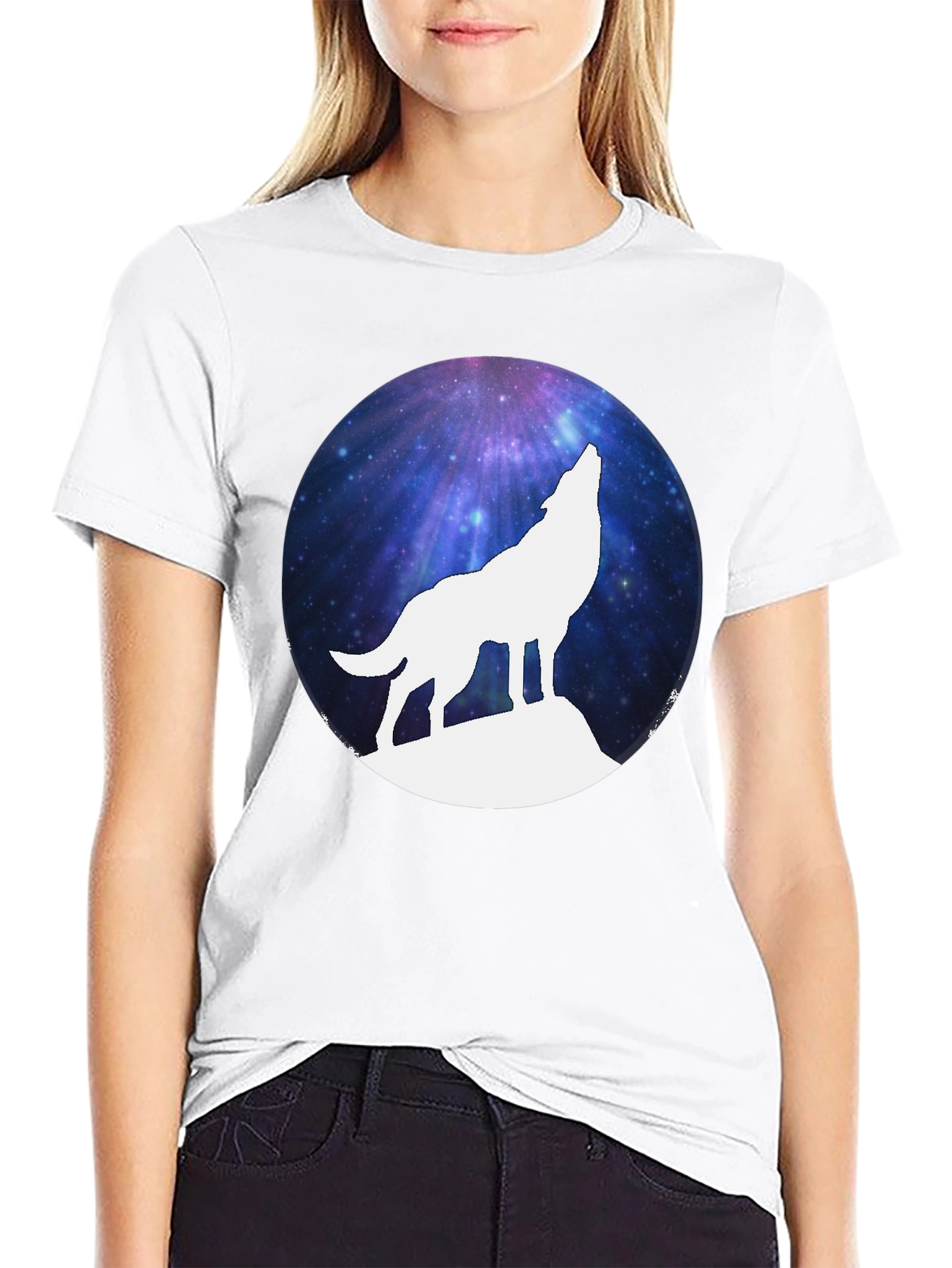 Galaxy Wolf Silhouette T-Shirt