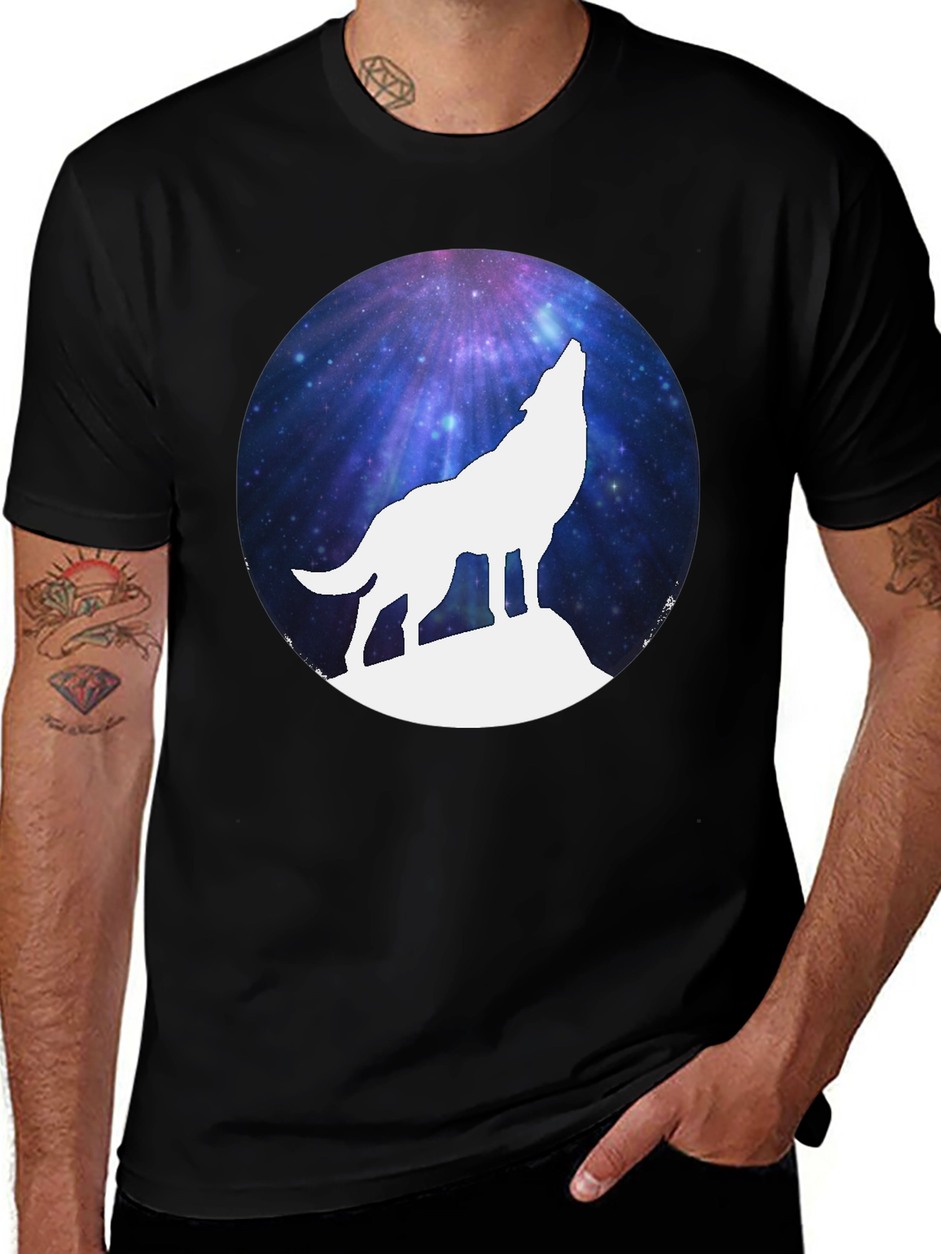 Galaxy Wolf Silhouette T-Shirt
