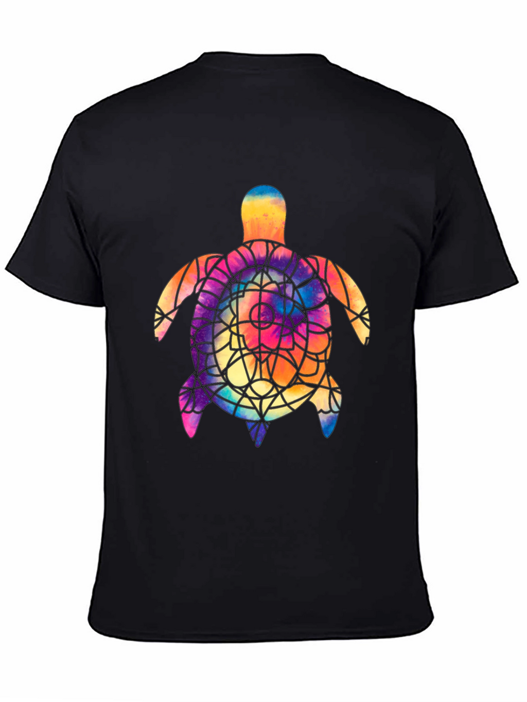 Tie Dye Turtle Graphic Tee - Black