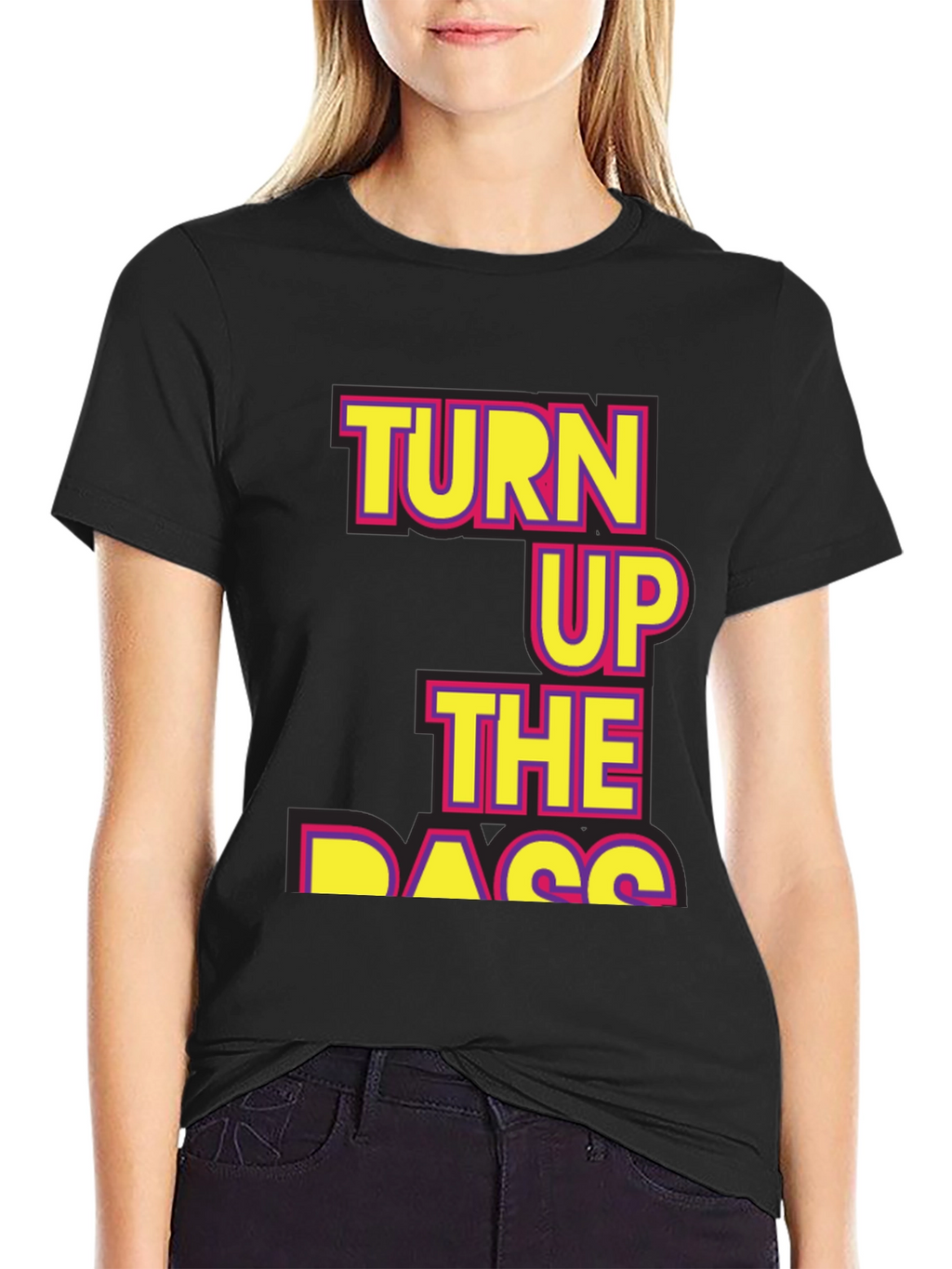 Turn Up The Bass T-Shirt - Black Novelty Tee