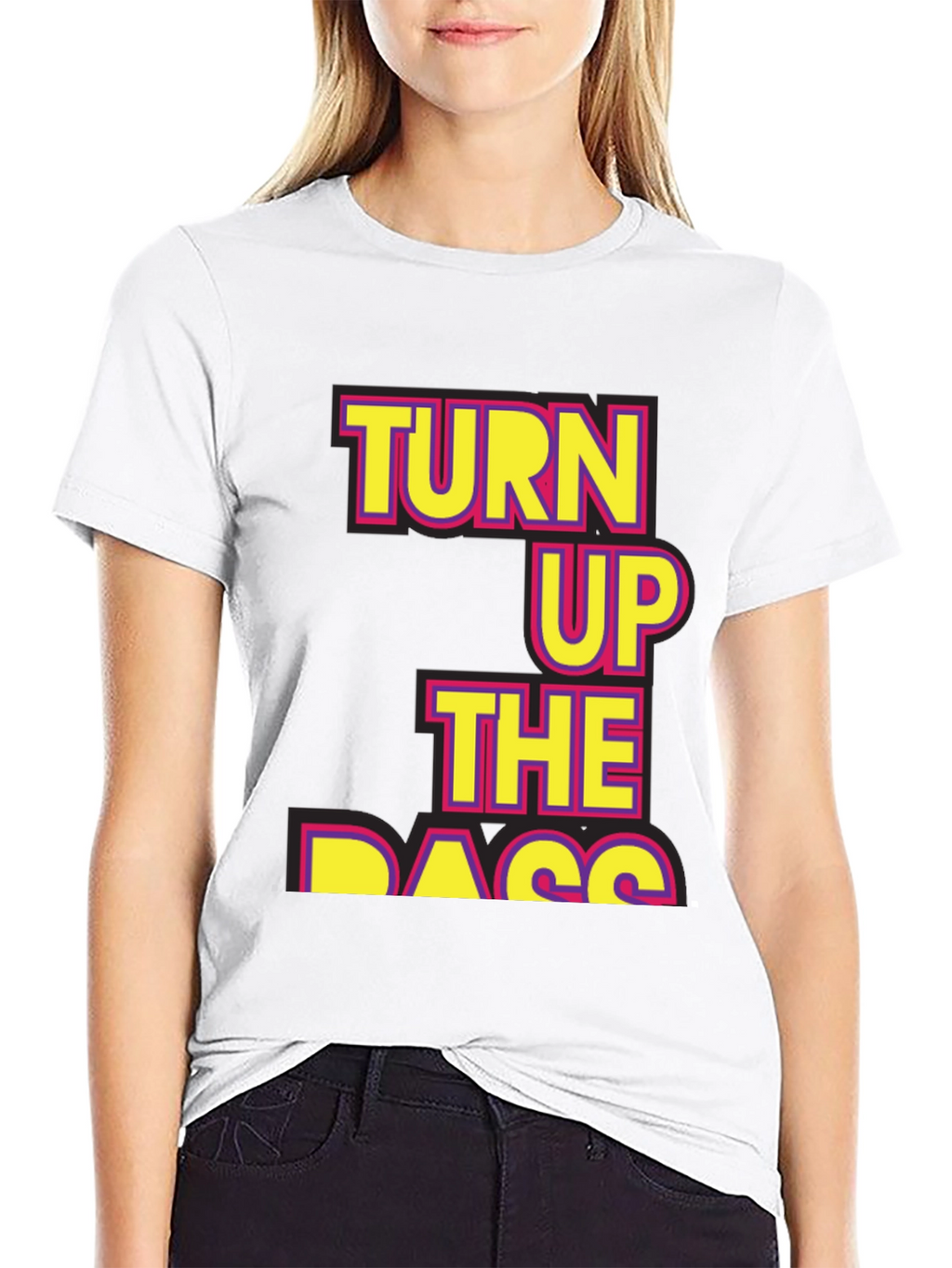 Turn Up The Bass T-Shirt - Black Novelty Tee