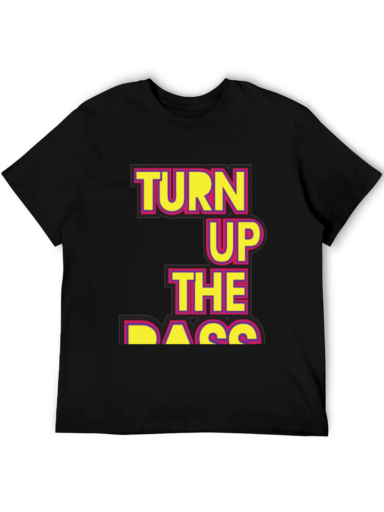 Turn Up The Bass T-Shirt - Black Novelty Tee