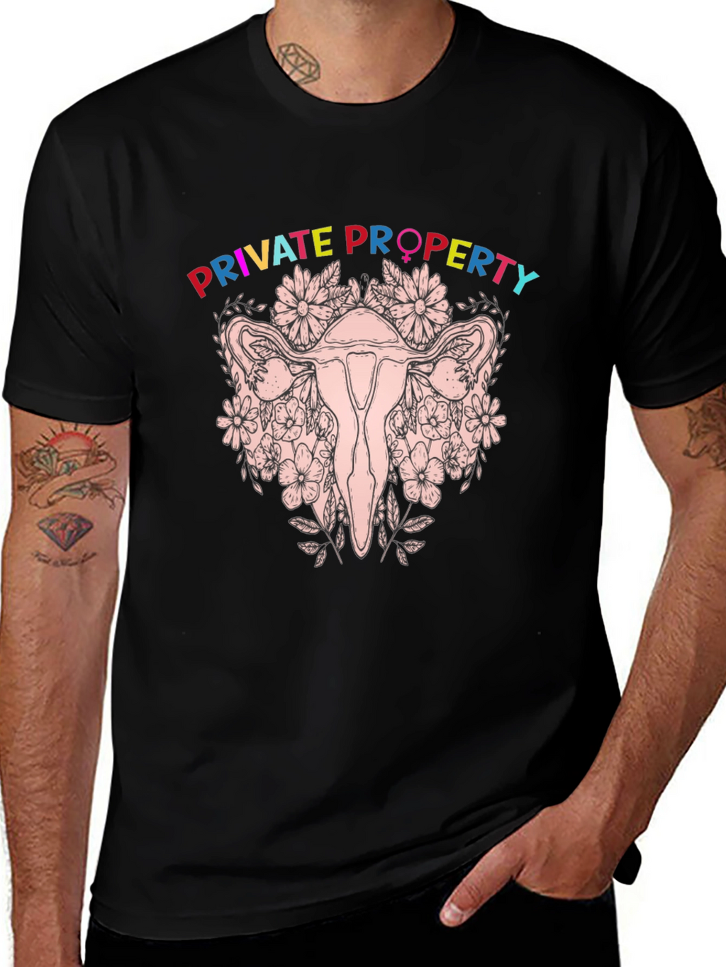 Private Property Uterus Graphic Tee - Black