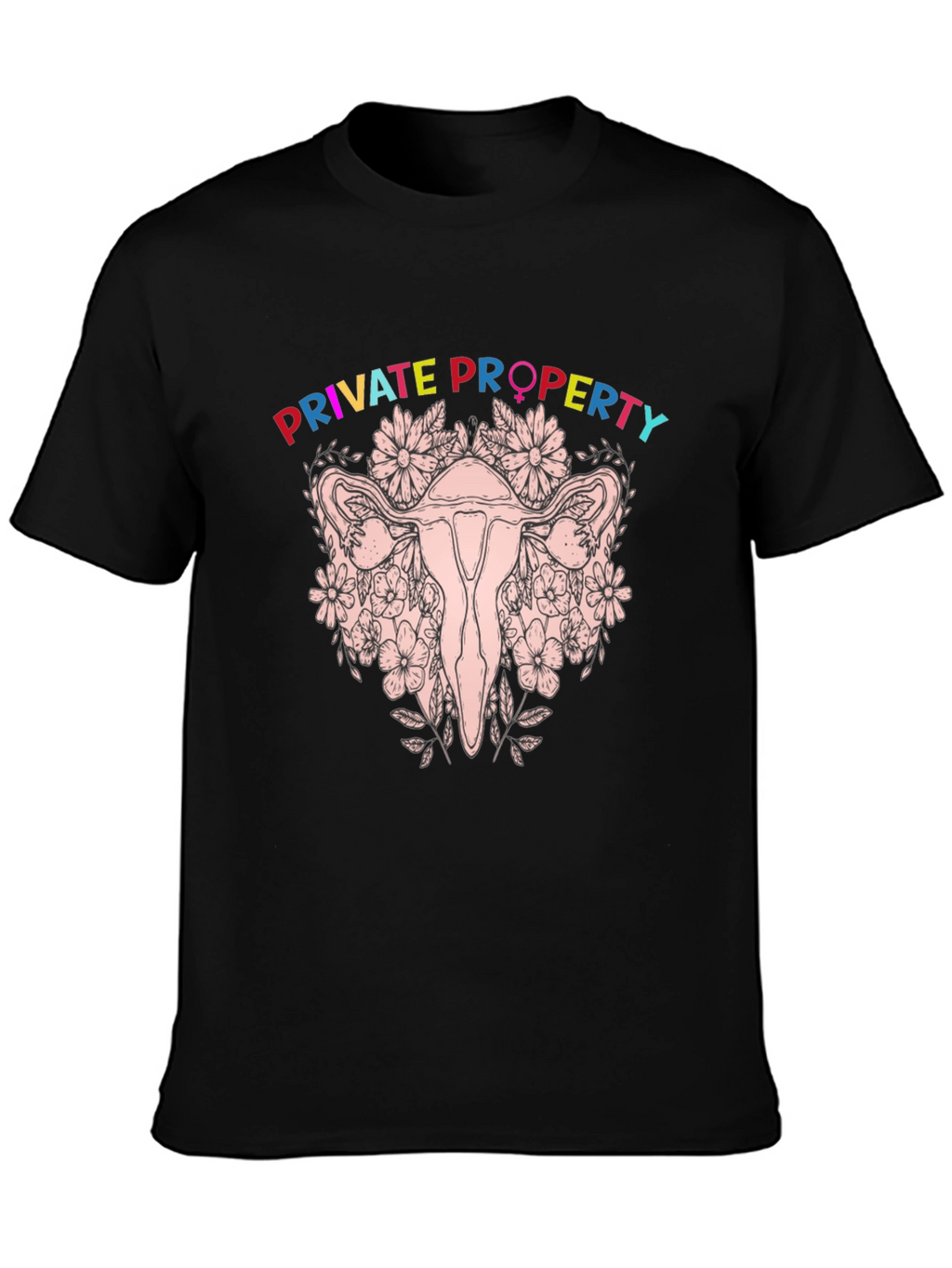 Private Property Uterus Graphic Tee - Black