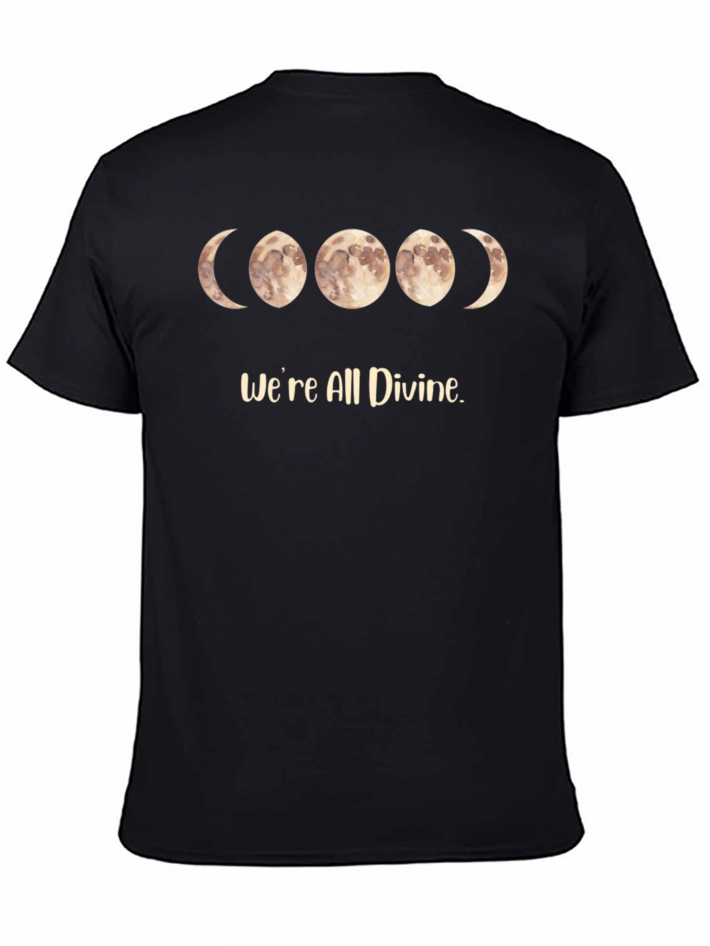 Divine Moon Phase Black T-Shirt