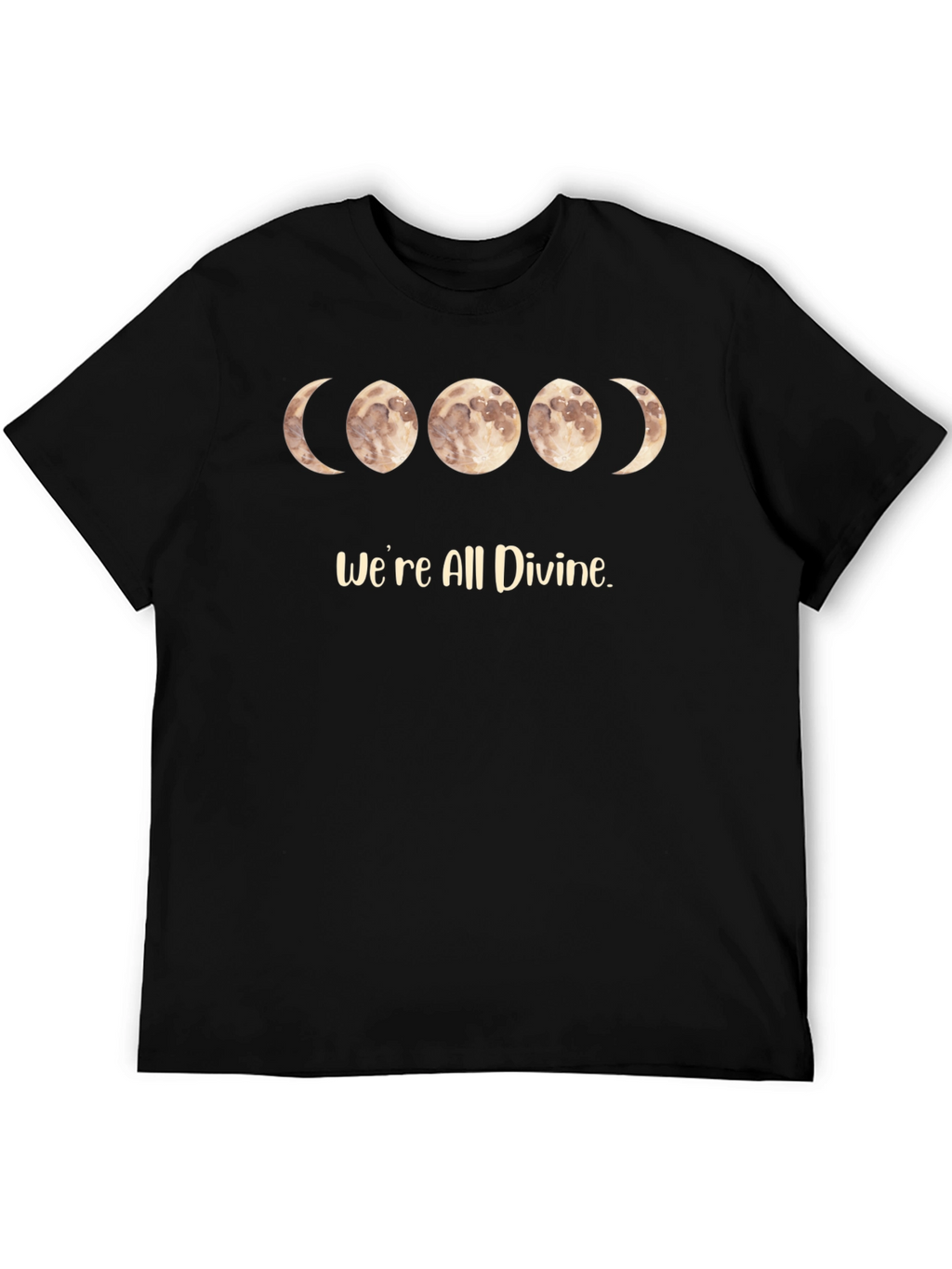 Divine Moon Phase Black T-Shirt