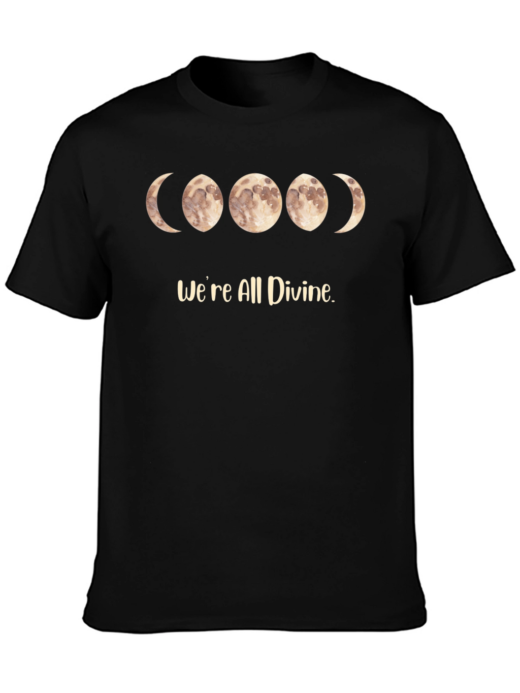 Divine Moon Phase Black T-Shirt