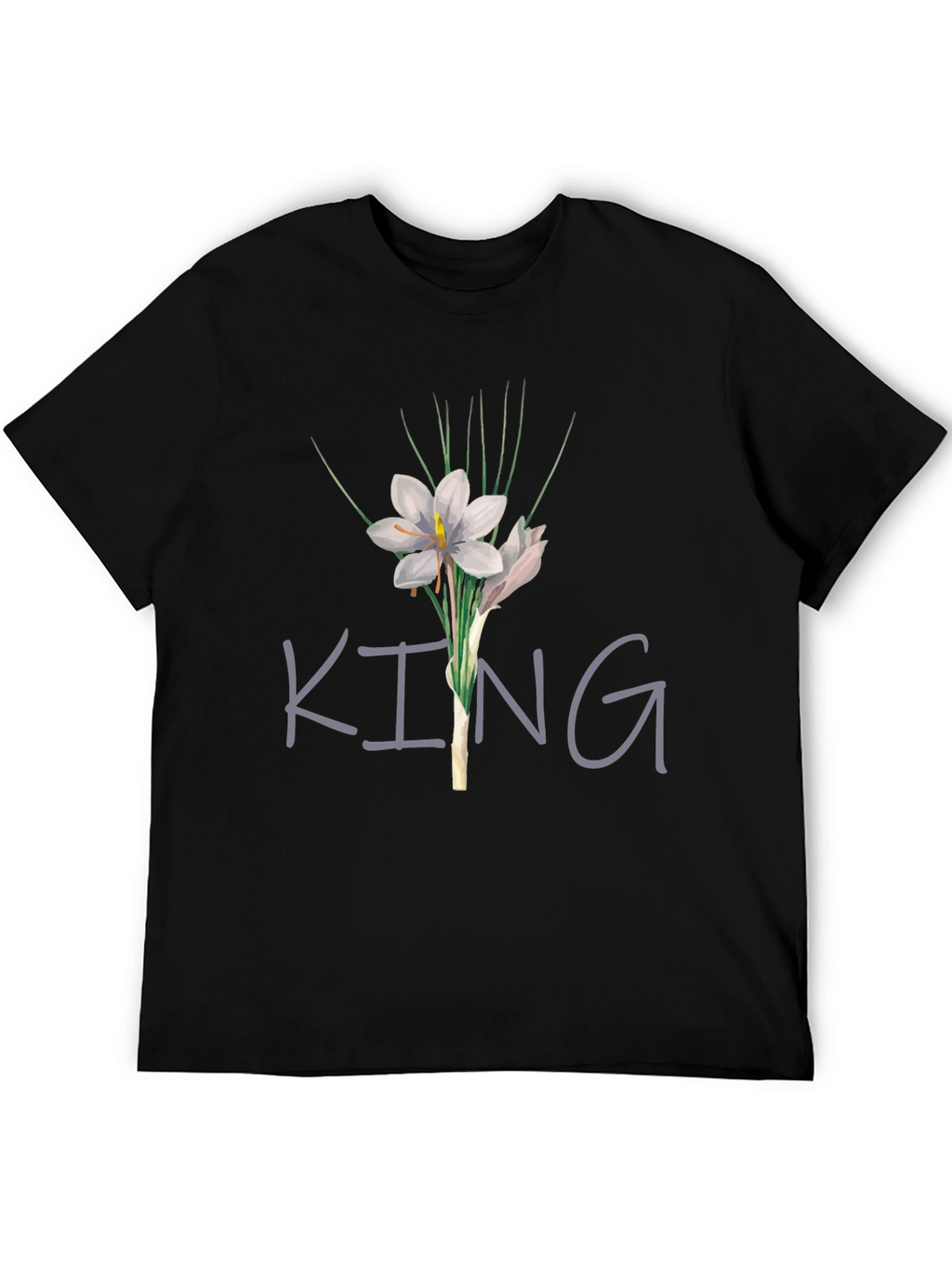King Flower Graphic T-Shirt - Black